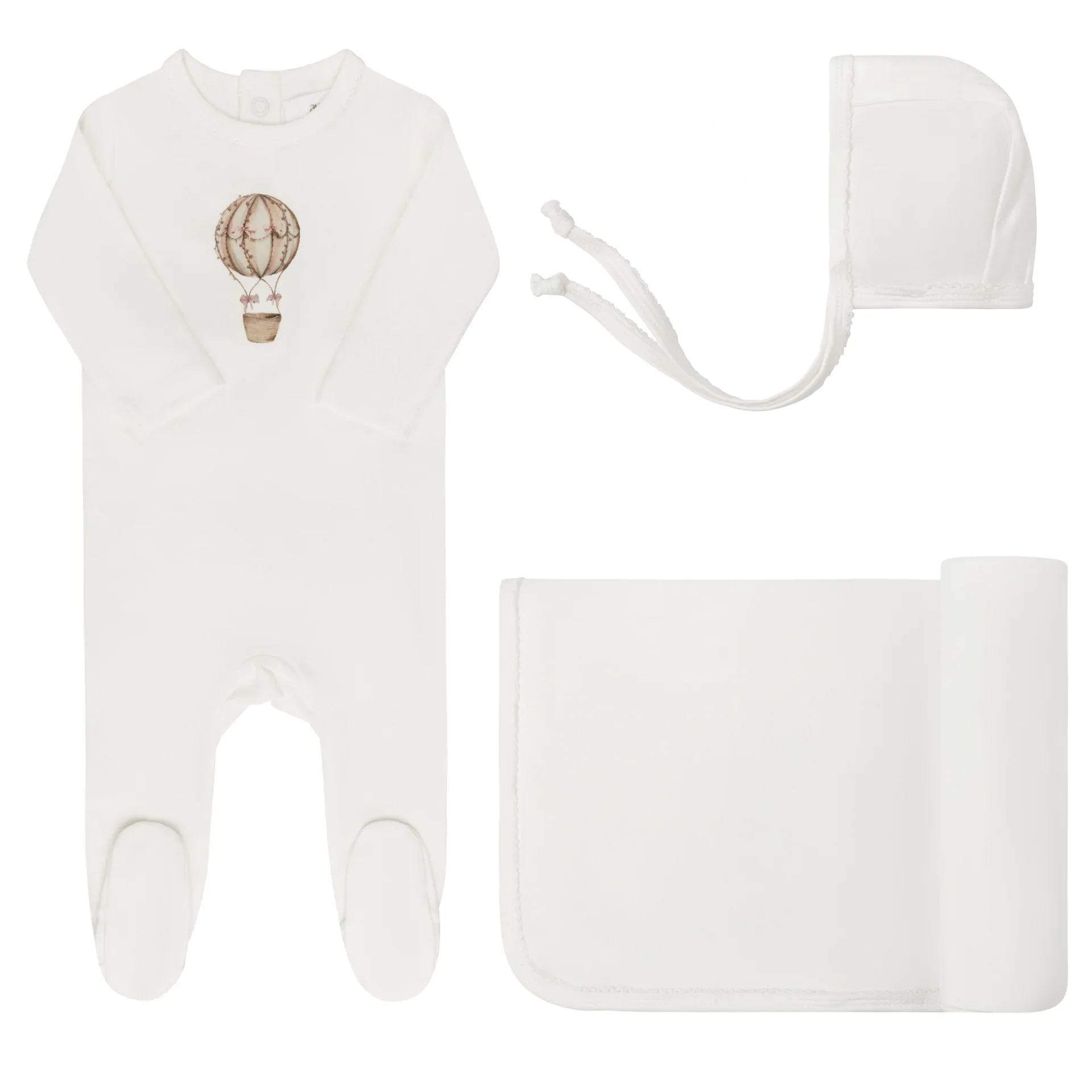 Aurora Ivory/Pink Take Me Home Set Cotton French Terry Hot Air Balloon Collection