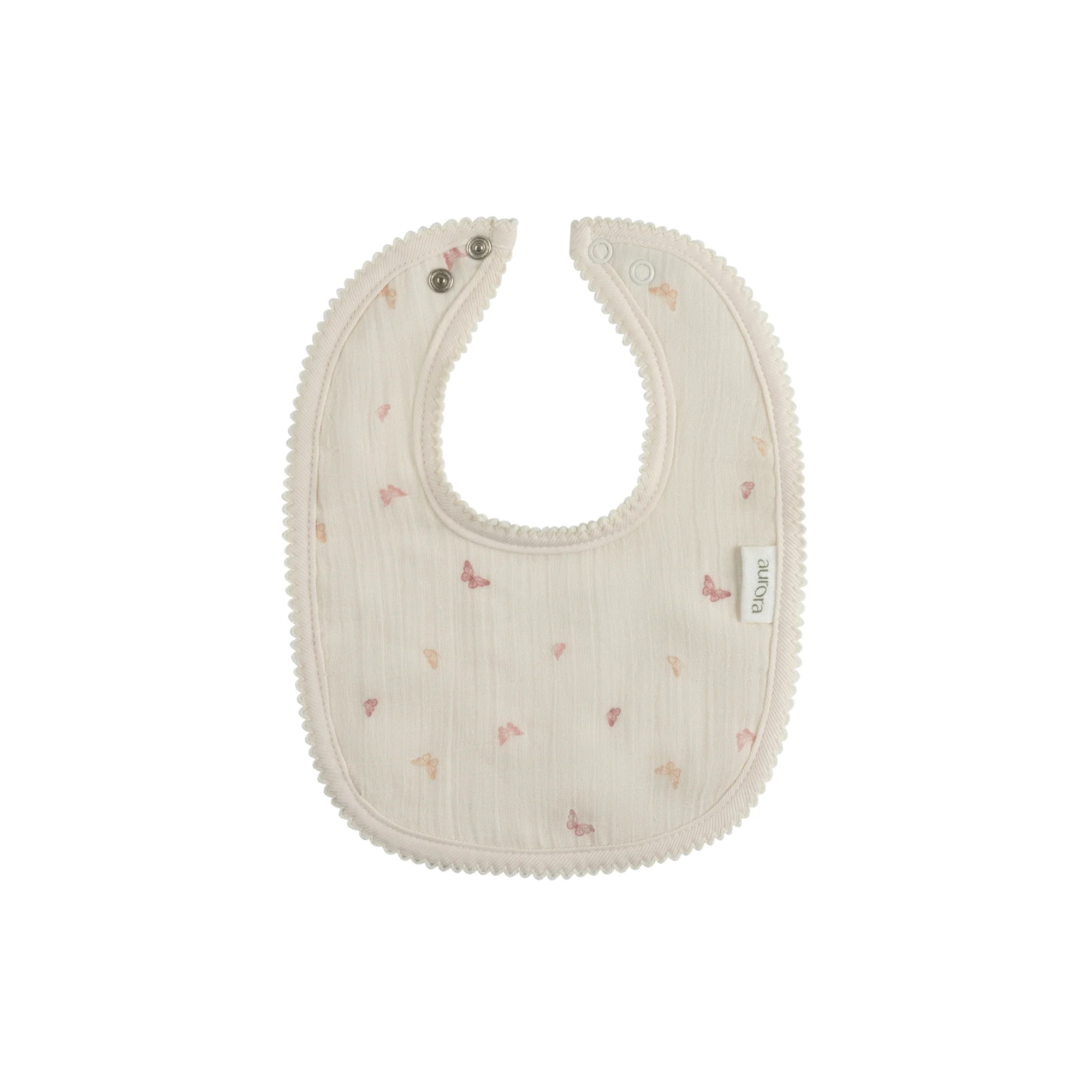 Aurora Jersey Cotton Butterfly/ Dragonfly Collection Ivory Pink Bib