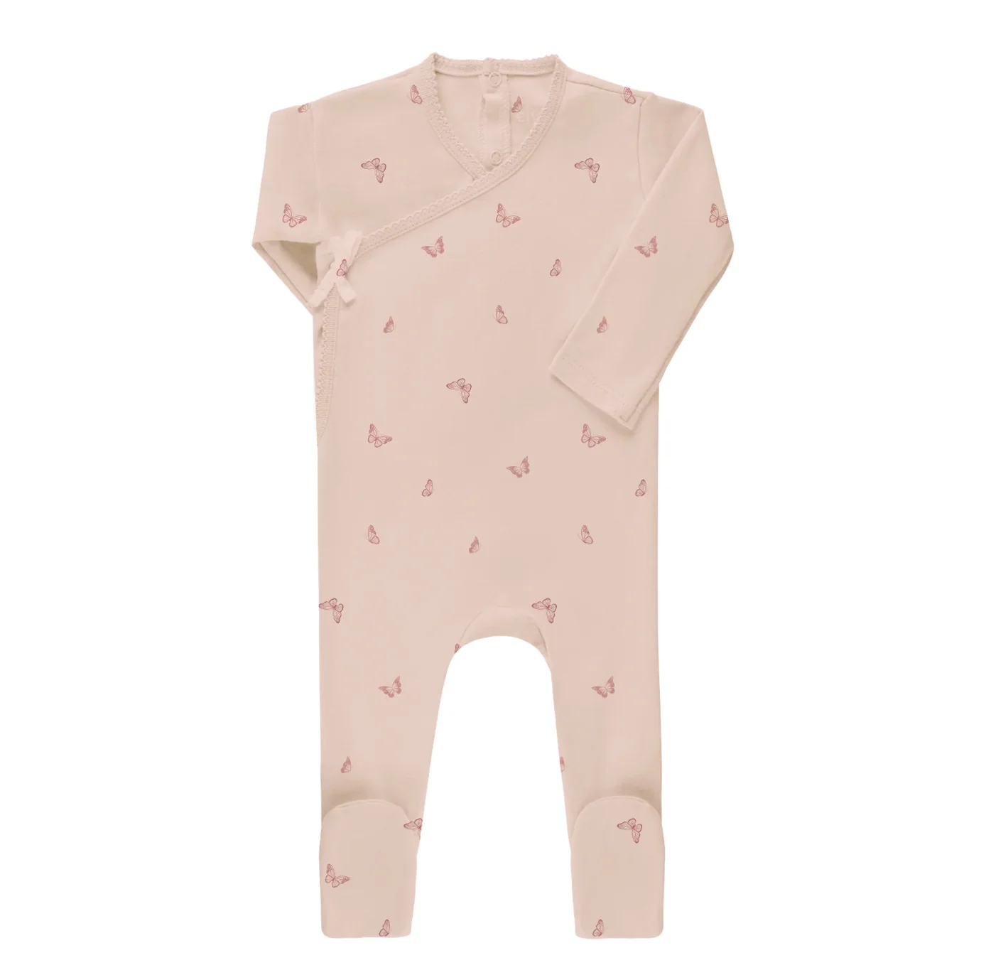 Aurora Jersey Cotton Butterfly/ Dragonfly Collection Pink Footie + Bonnet