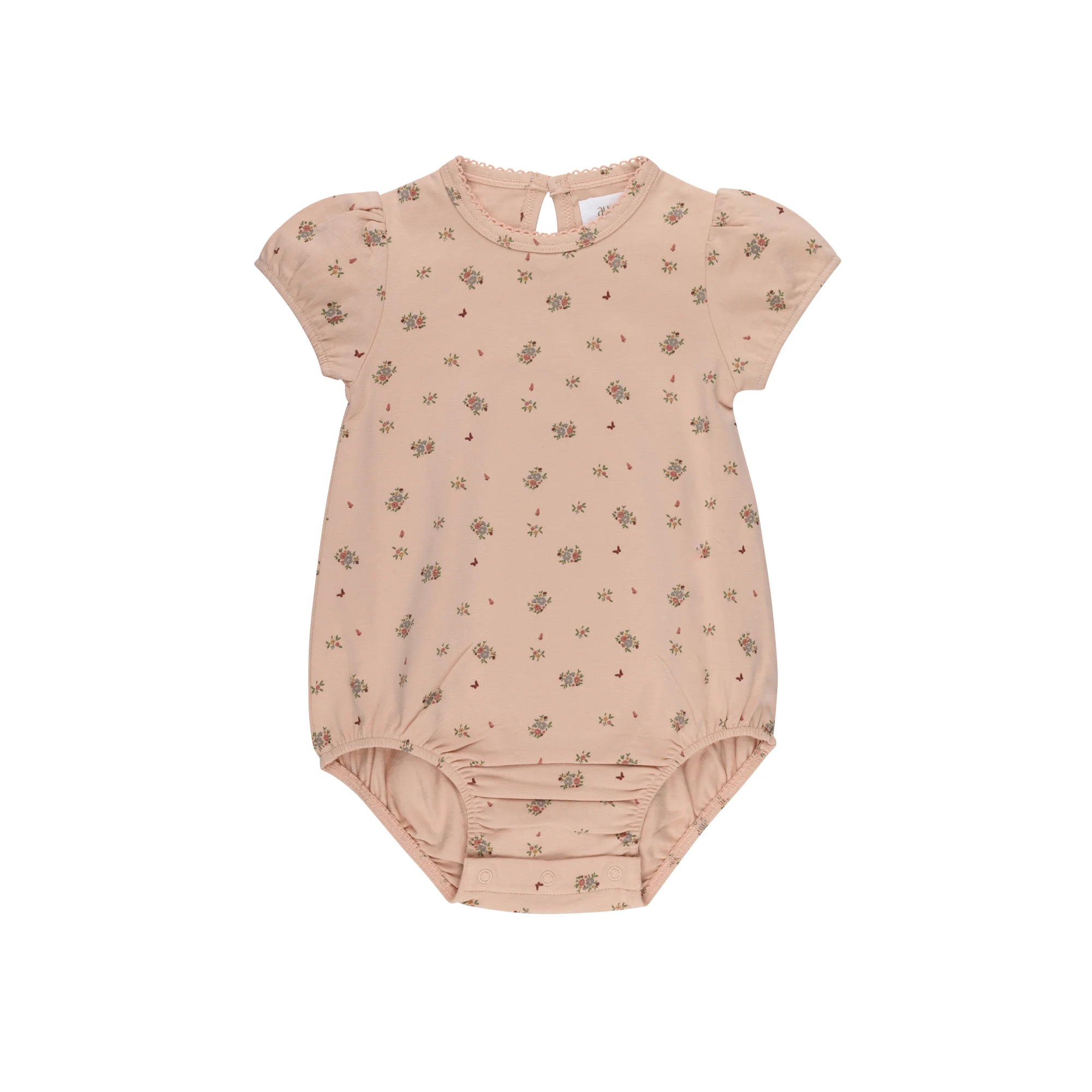 Aurora Jersey Cotton Floral Print Collection Pink Romper