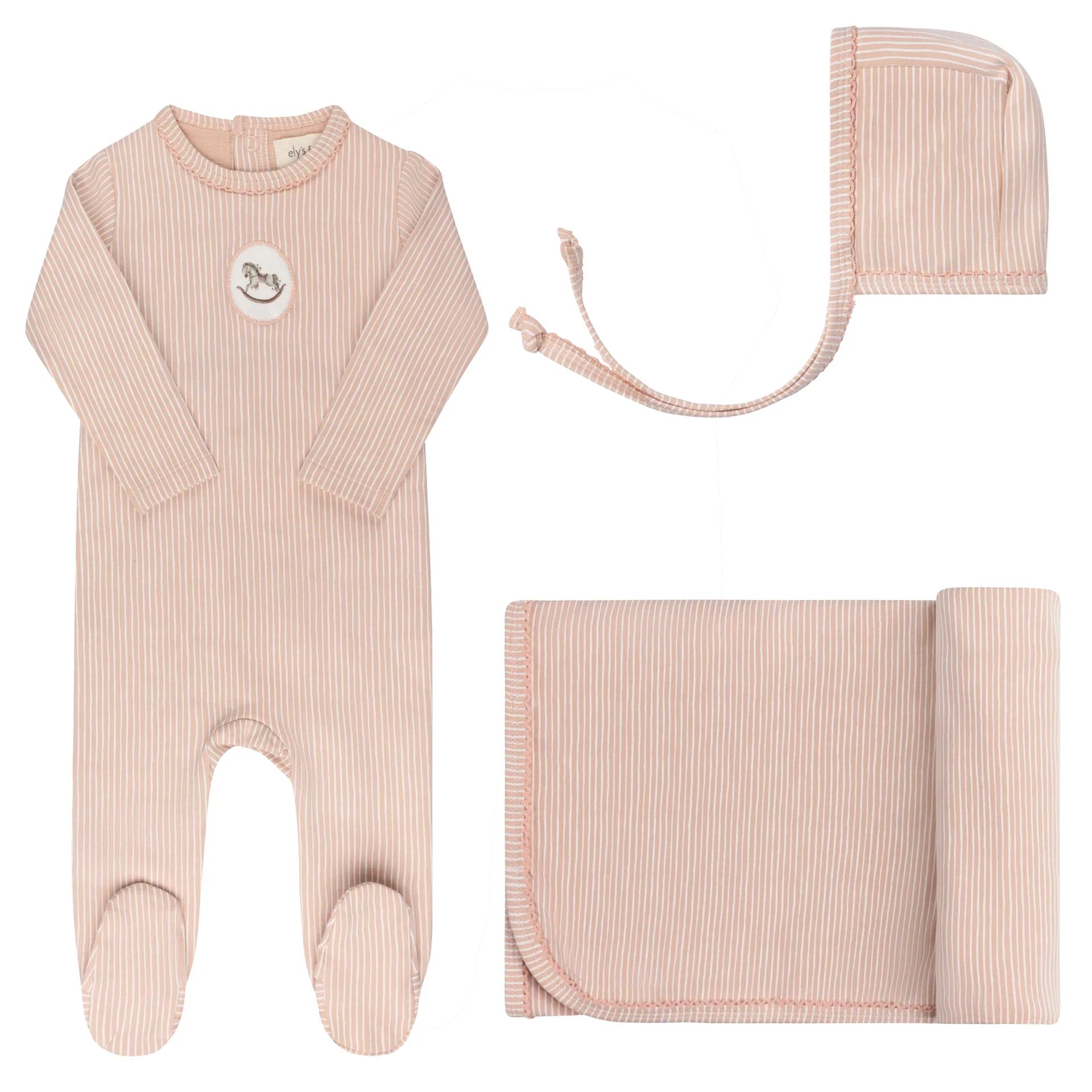 Aurora Pink Take Me Home Set Cotton French Terry Rocking Horse