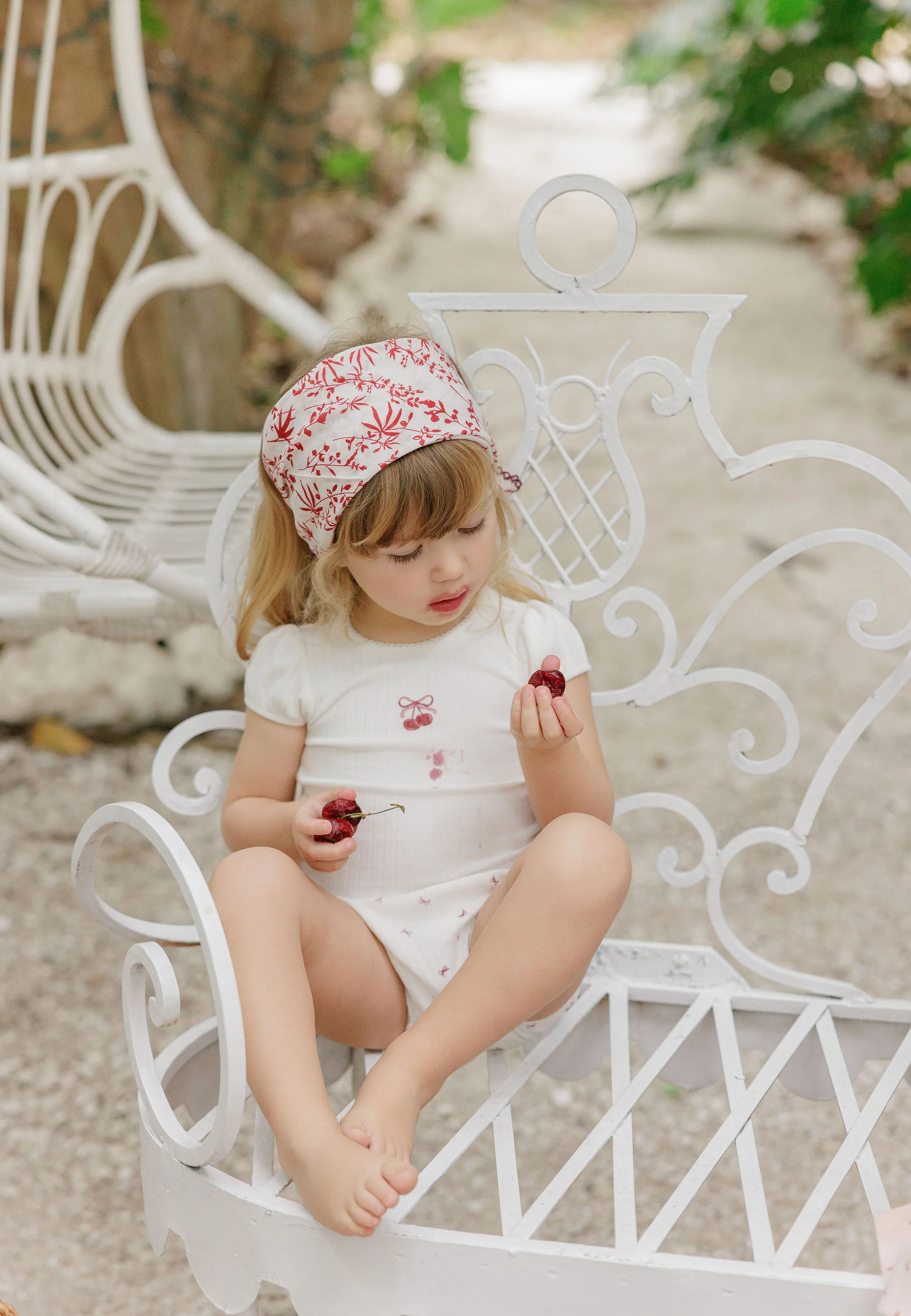Aurora Pointelle Bow Print Collection Ivory Pink Tshirt + Bloomer - Image 2
