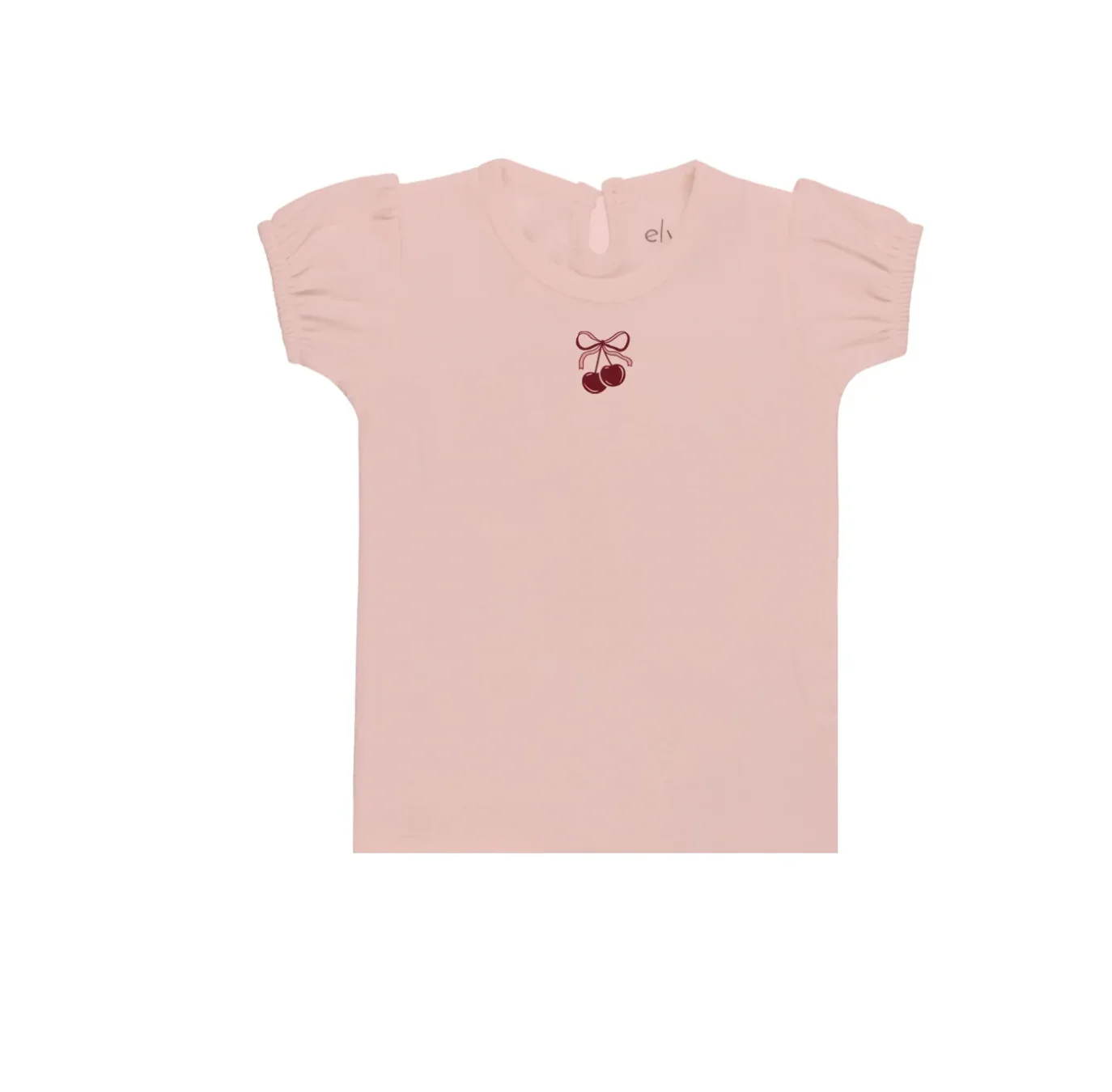 Aurora Pointelle Bow Print Collection Pink/Red Short Sleeve Tshirt