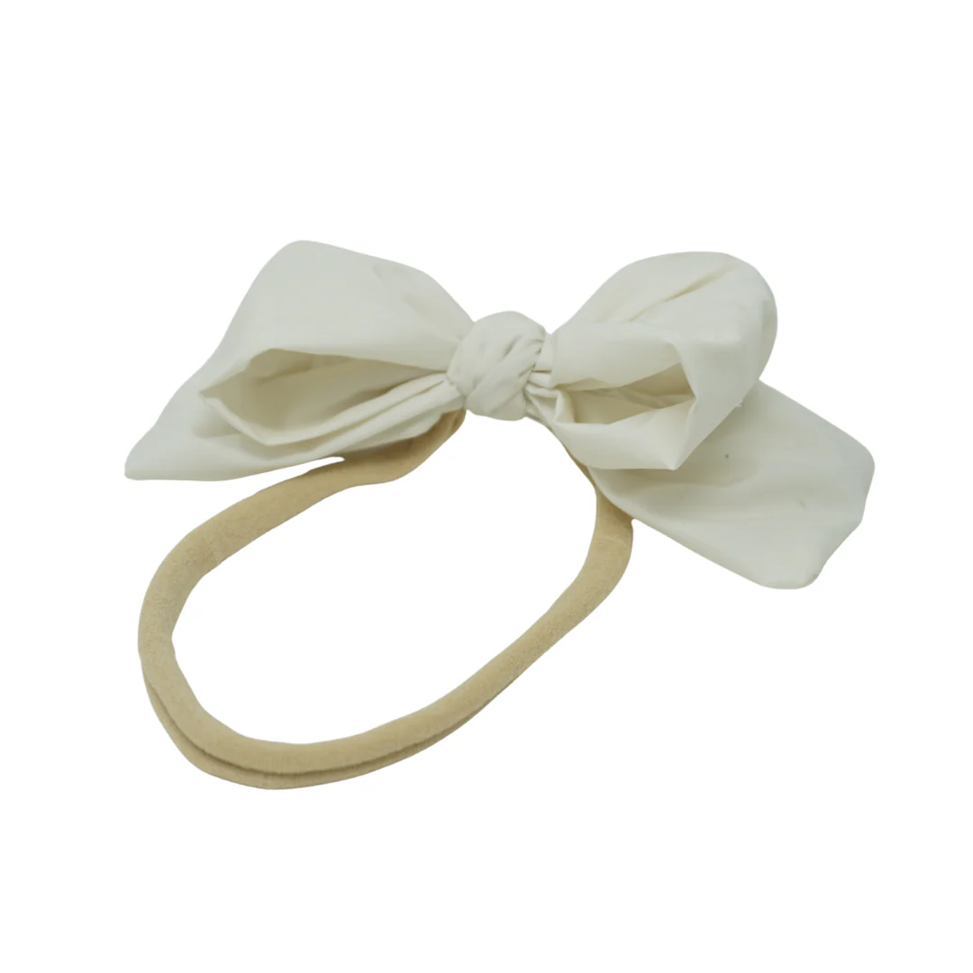 Bandeau Taffeta Baby Nylon Bow Band Cream Final Sale