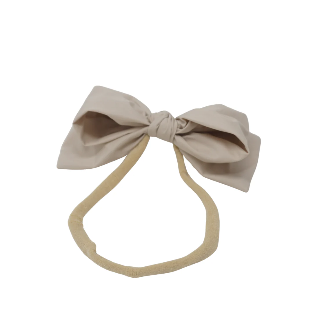 Bandeau Taffeta Baby Nylon Bow Band Nude Taupe Final Sale
