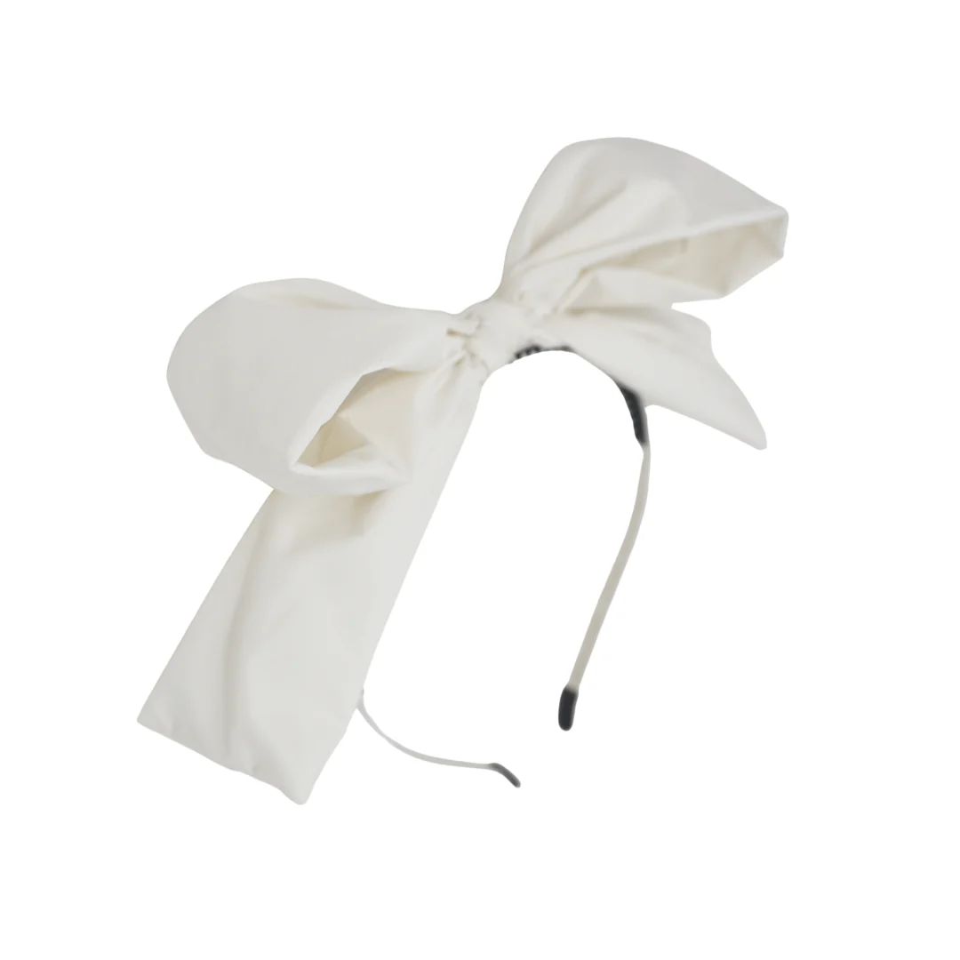 Bandeau Taffeta Dressy Bow Headband Cream Final Sale