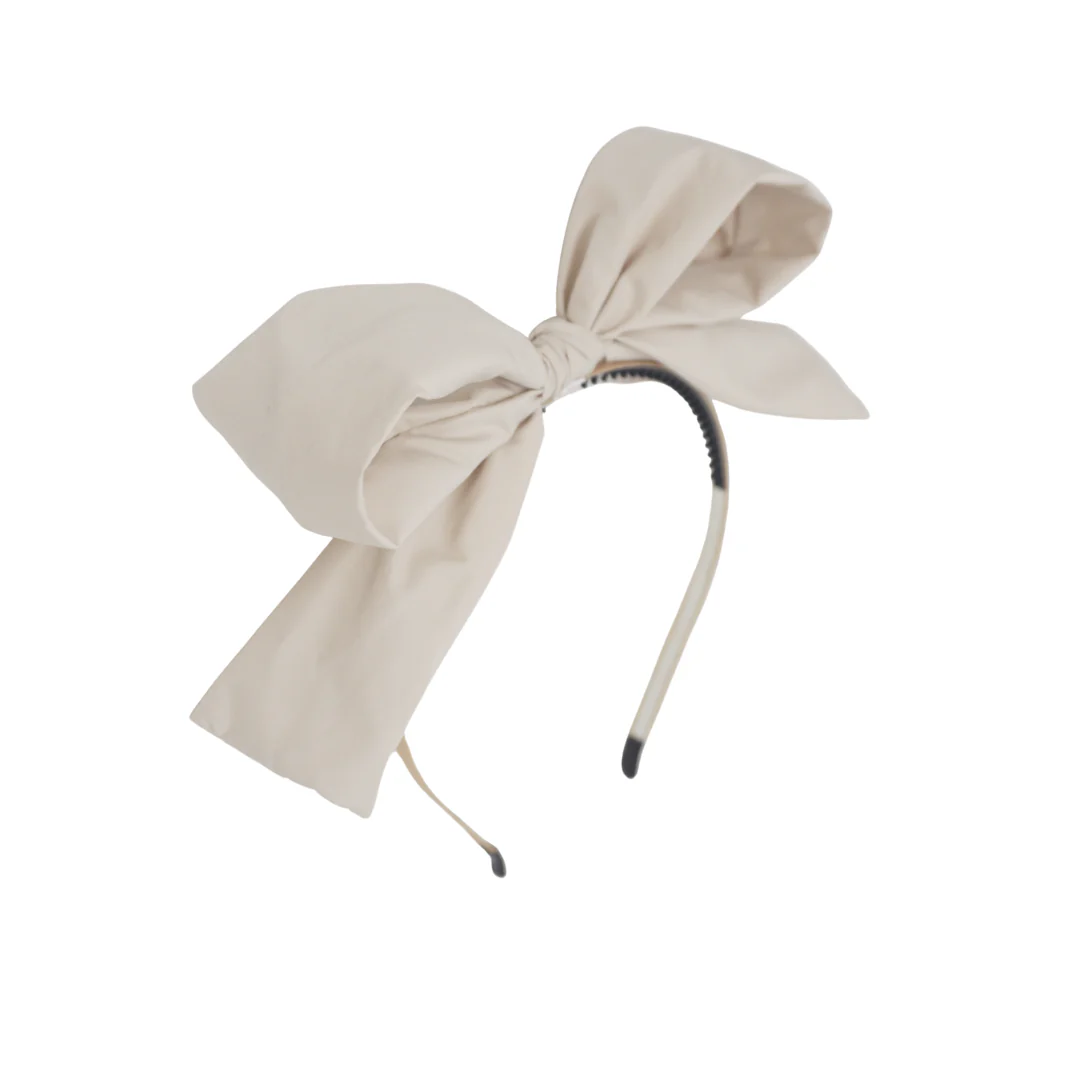 Bandeau Taffeta Dressy Bow Headband Nude Taupe Final Sale