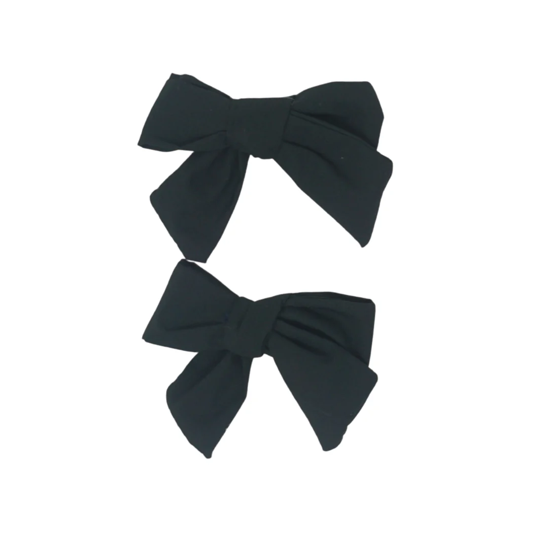 Bandeau Taffeta Mini Bow Clip Set Black Final Sale