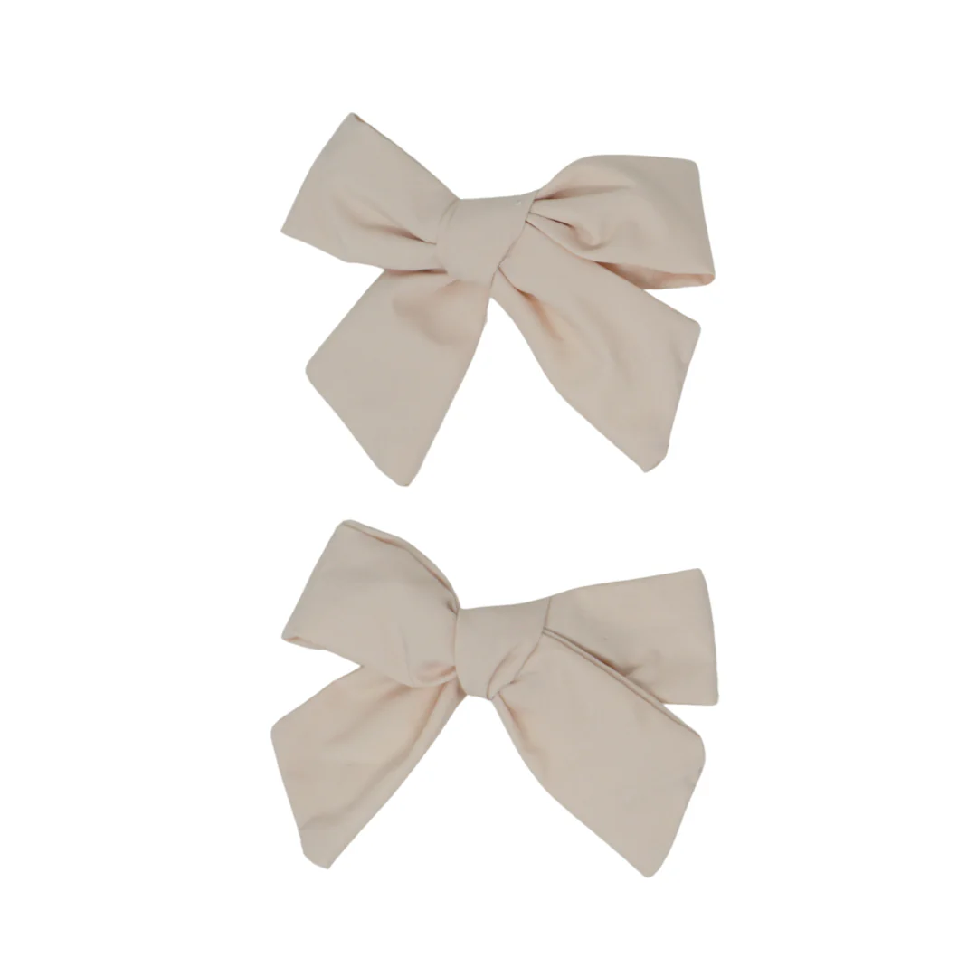 Bandeau Taffeta Mini Bow Clip Set Nude Pink Final Sale