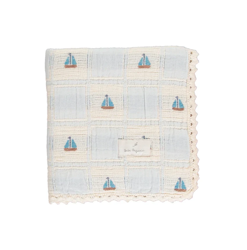 Bebe Organic Atlantic Boat Patchwork Sailor Special Blanket