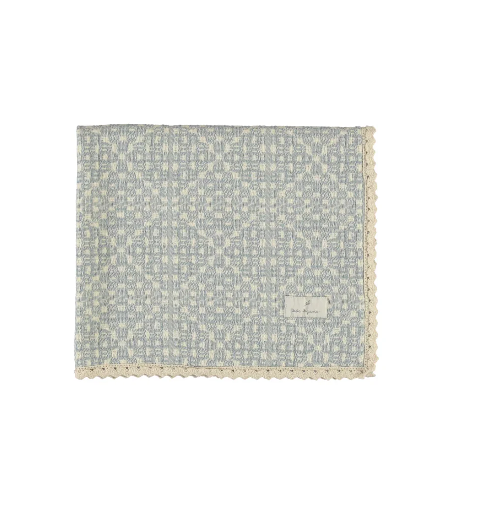 Bebe Organic Crochet Sky Blue Crochet Blanket
