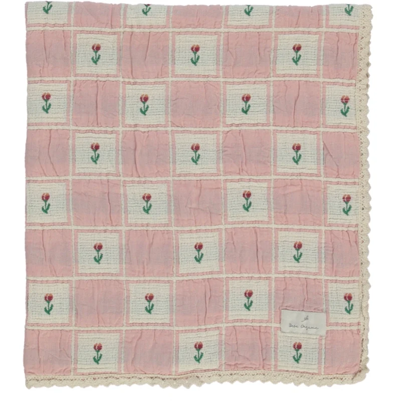 Bebe Organic Mauve Tulip Patchwork Bella Special Blanket - Image 2
