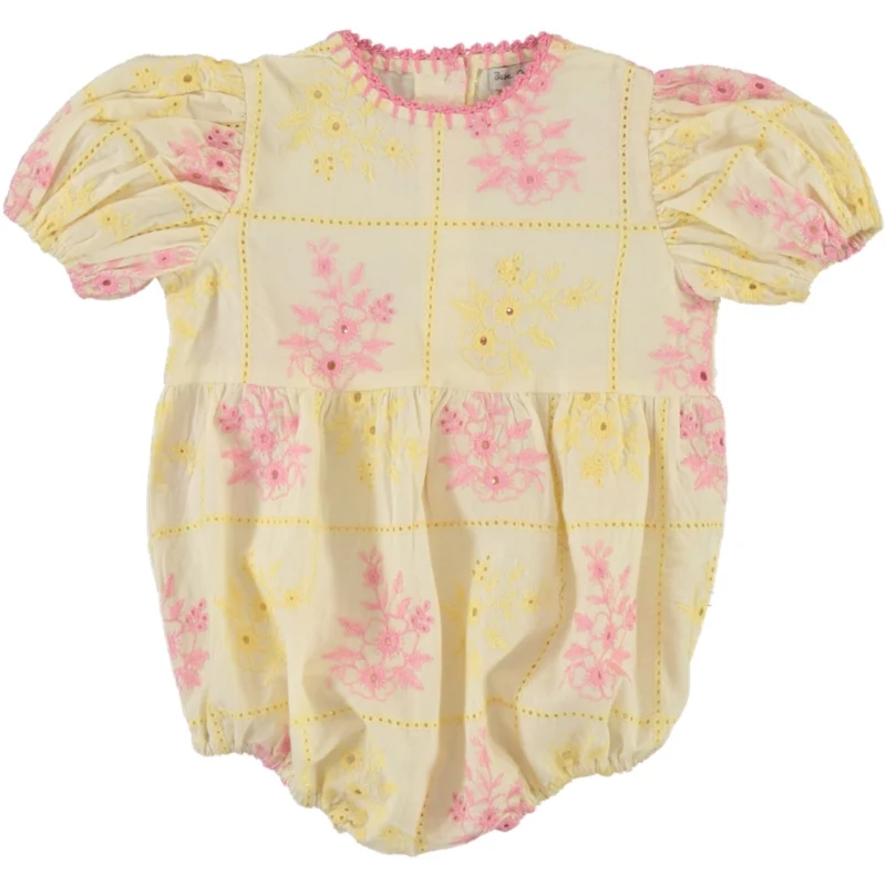 Bebe Organic Patchwork embroidery Alba Romper
