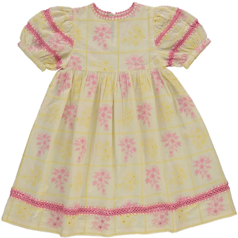 Bebe Organic Patchwork embroidery Alba Special Dress (3/4 SLEEVES)