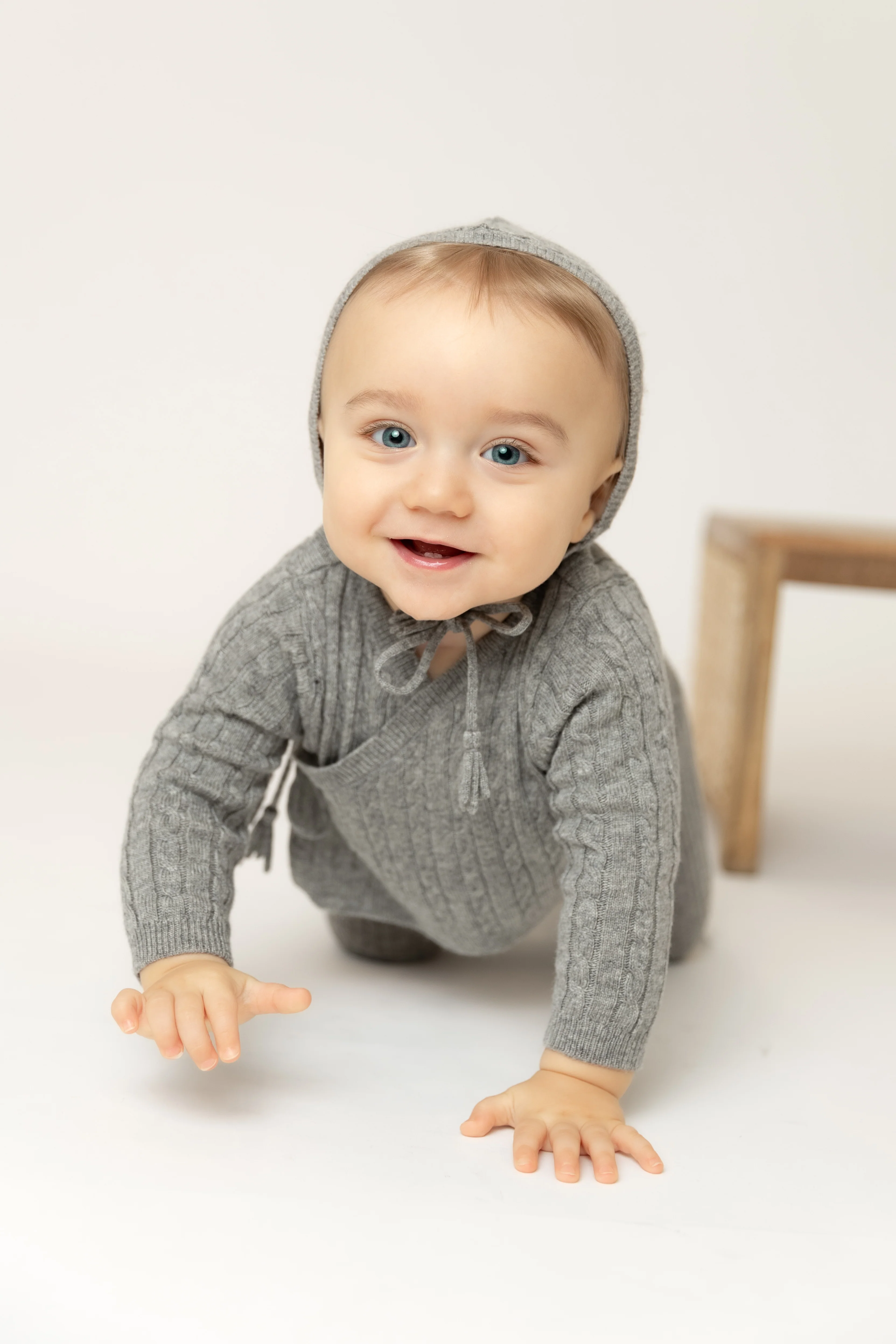 Bee & Dee Charcoal Soft Cable Knit Outfit - Image 2