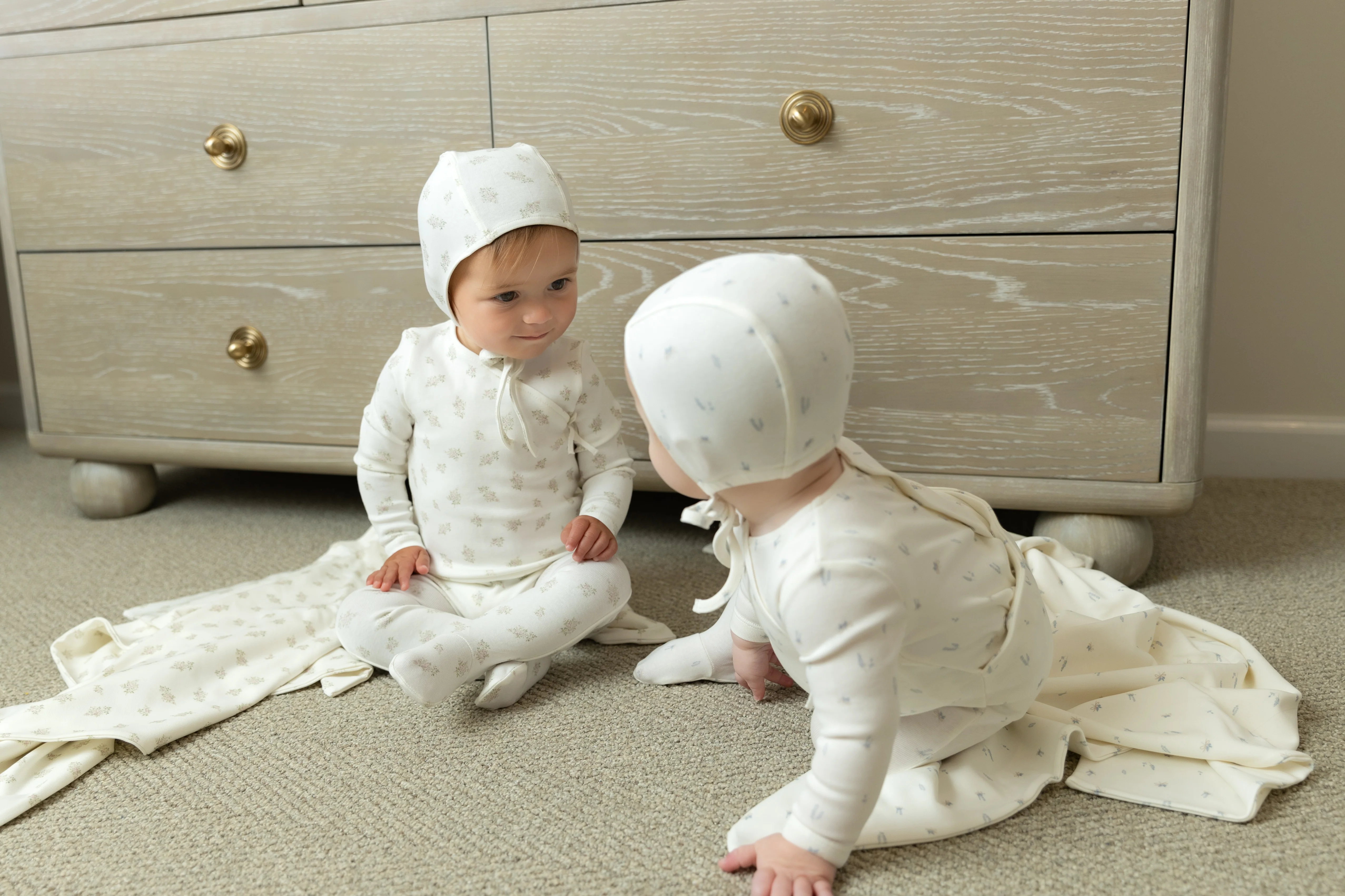 Bee & Dee Ivory Girls Little Bundles Footie/Bonnet - Image 2