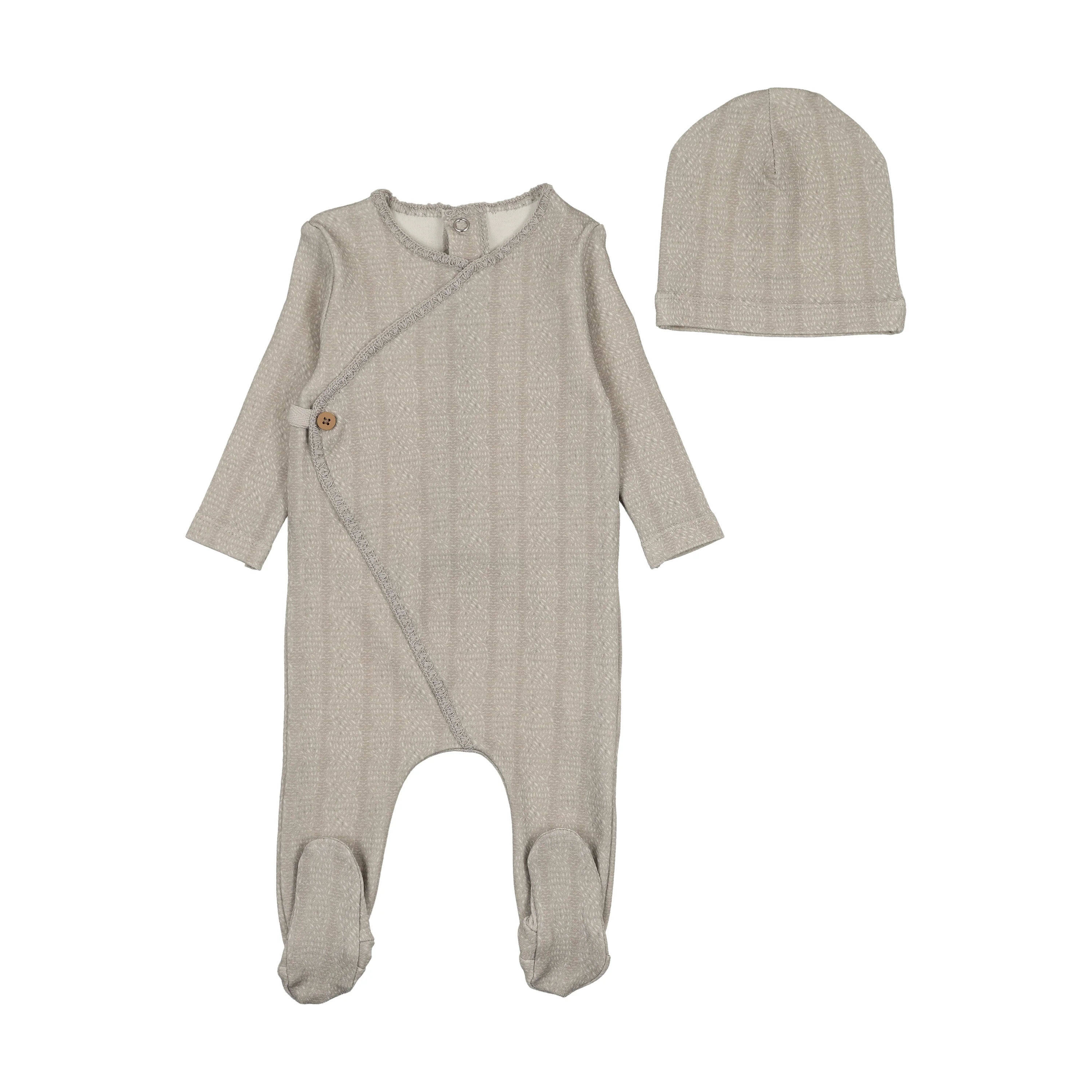 Bee & Dee Oat Cable Stitch Wrap Footie/Beanie
