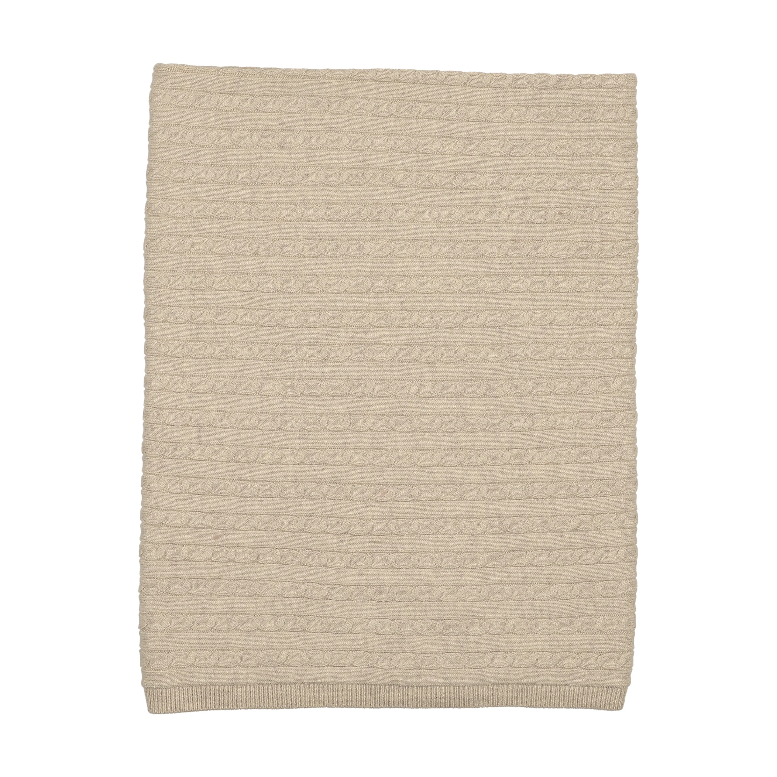 Bee & Dee Oat Soft Cable Knit Blanket