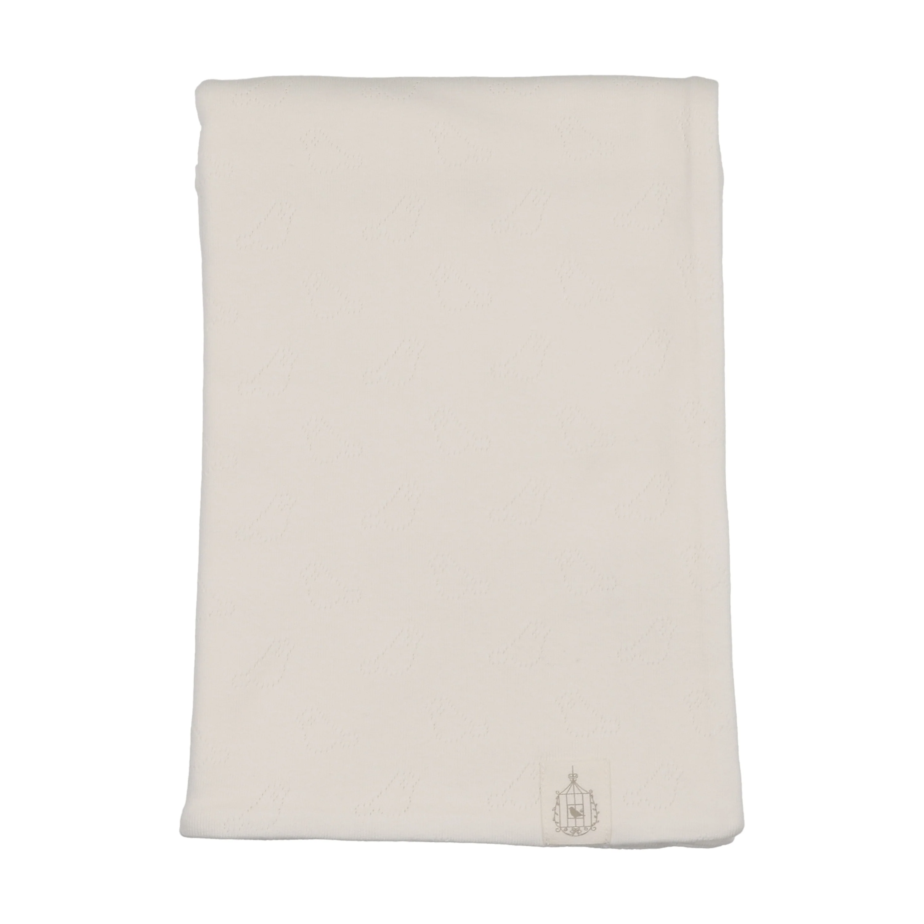 Bee & Dee Bird Pointelle Chalk White Blanket