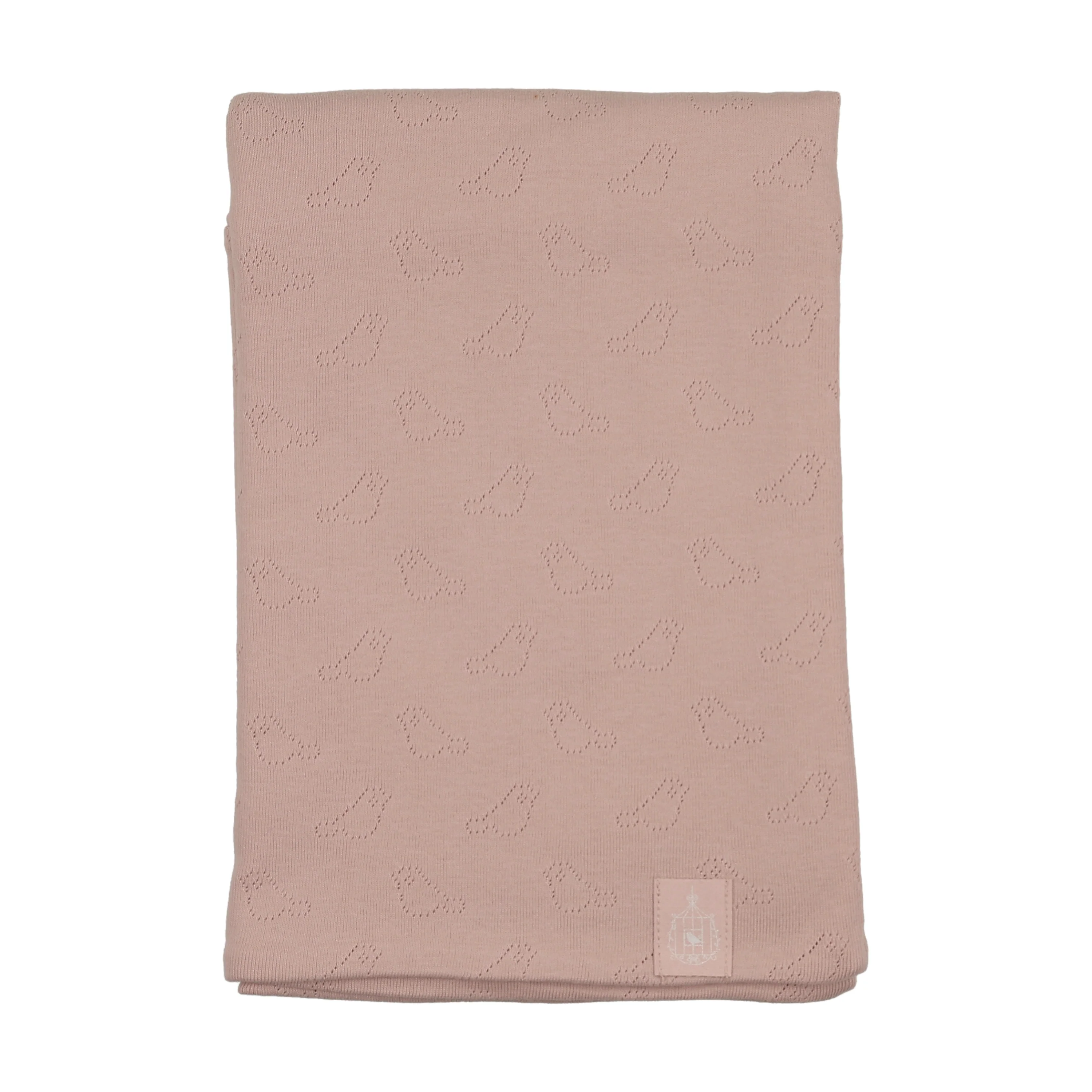 Bee & Dee Bird Pointelle Muted Pink Blanket