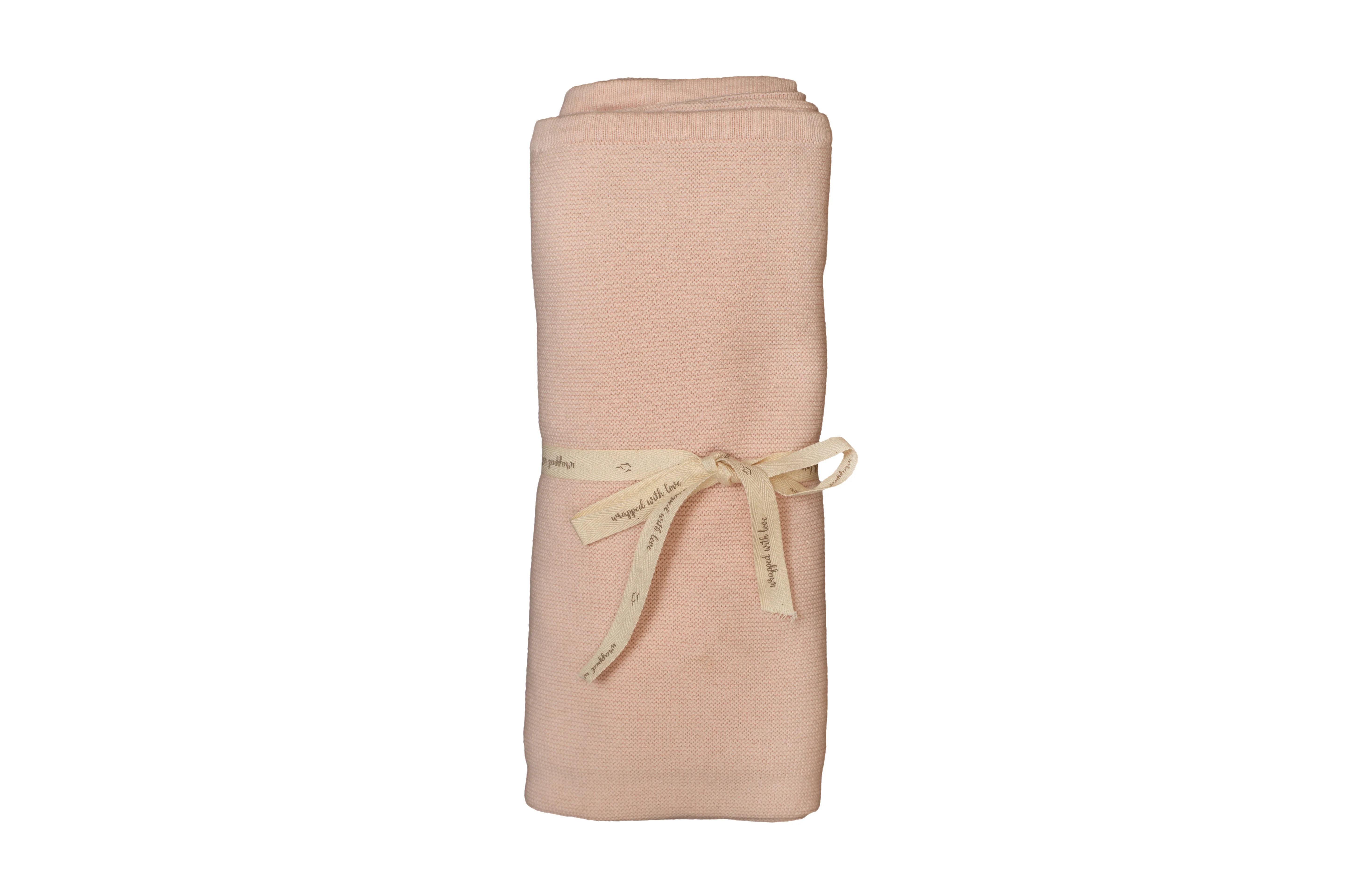 Bee & Dee Blush Pink Knit Embroidered Dot Accent Blanket