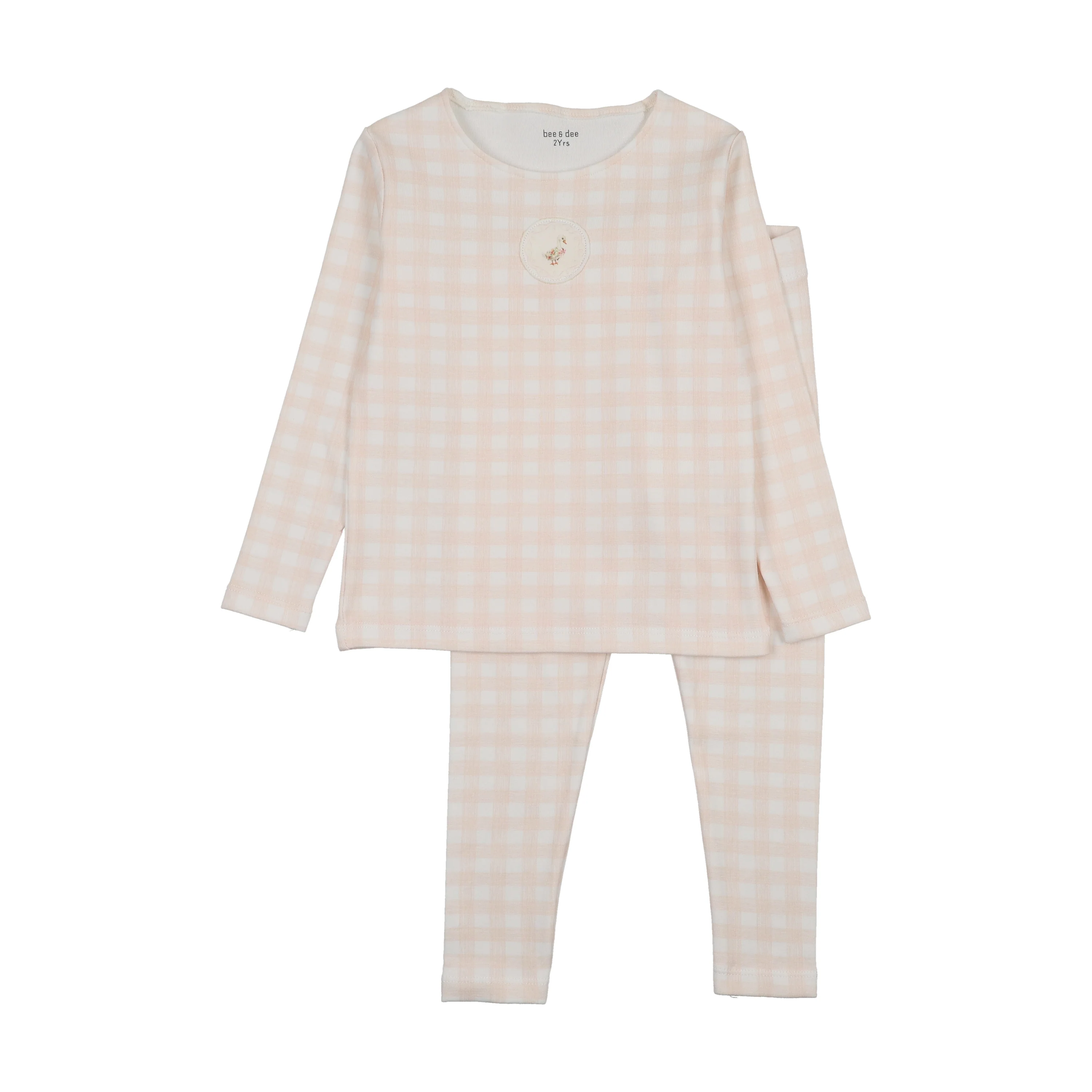 Bee & Dee Goose Plaid Loungwear Chalk White Girls