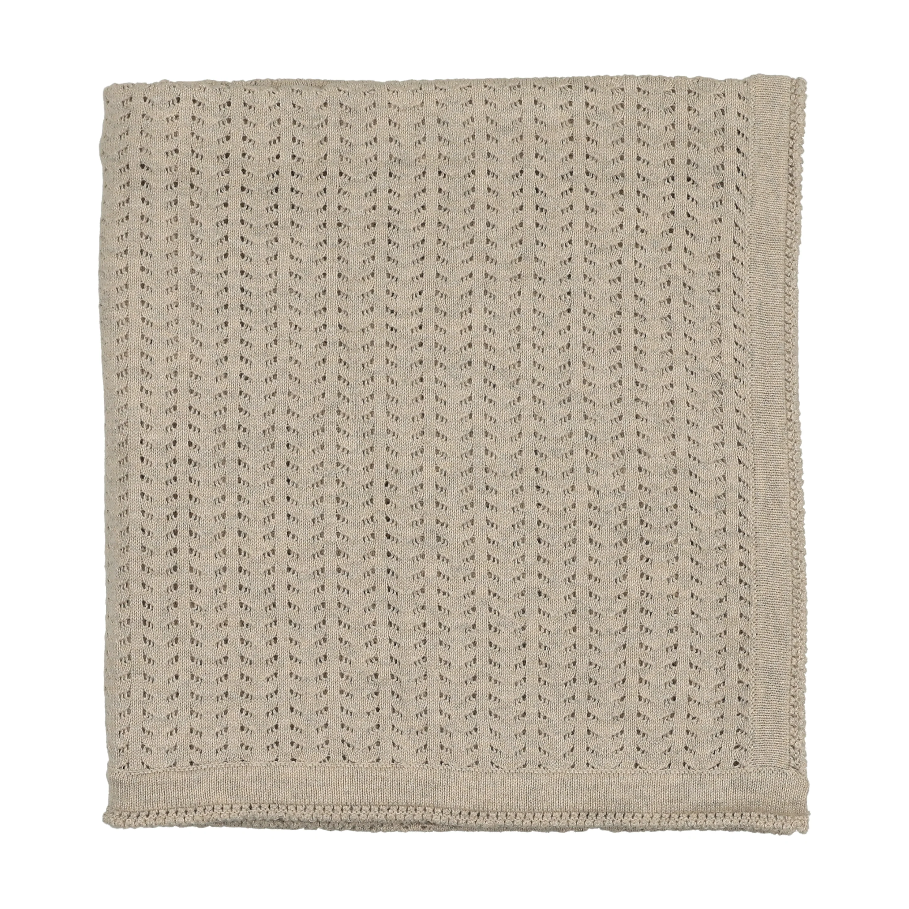 Bee & Dee Knit Ensemble Oat Crochet Blanket