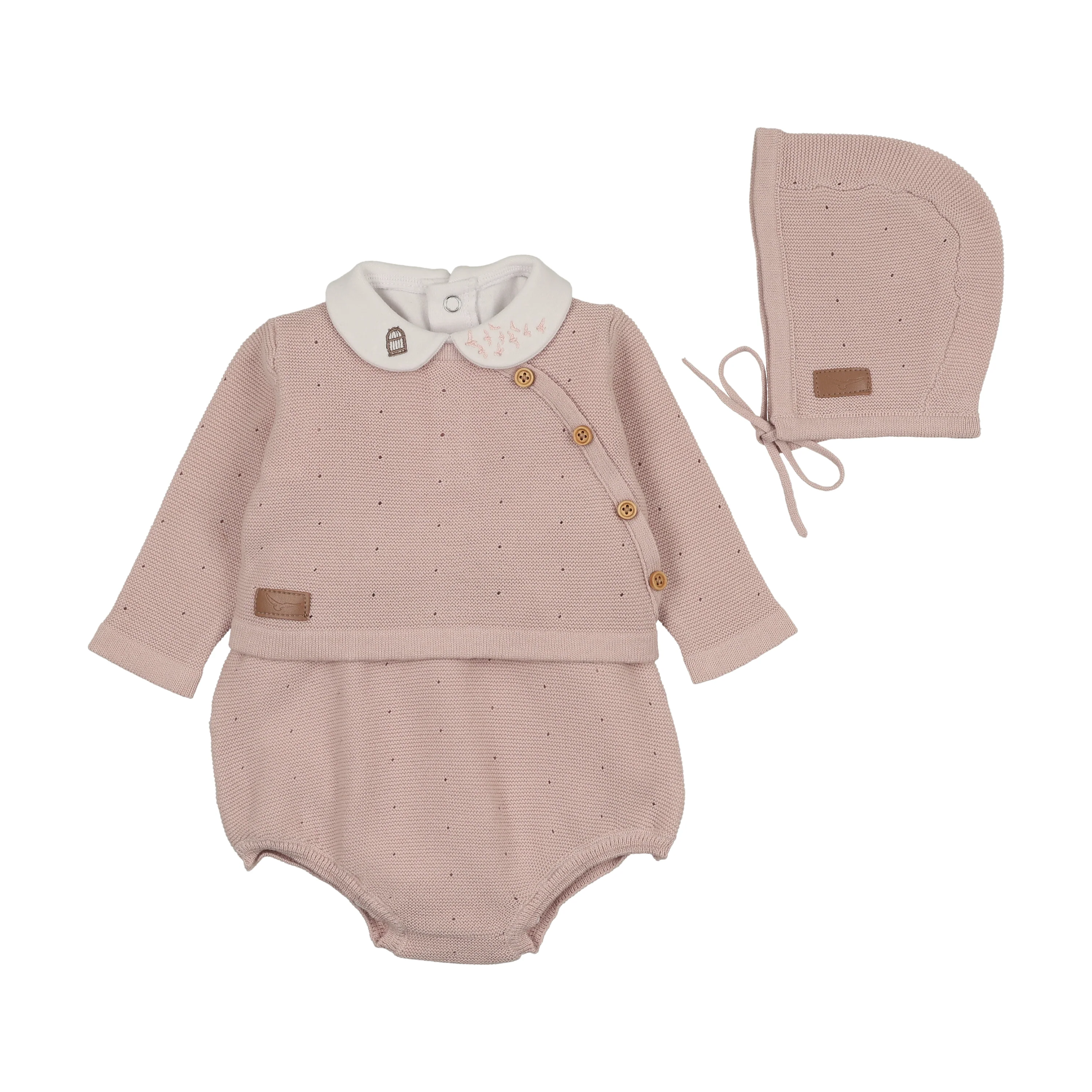 Bee & Dee Leather Knit Outfit Muted Pink