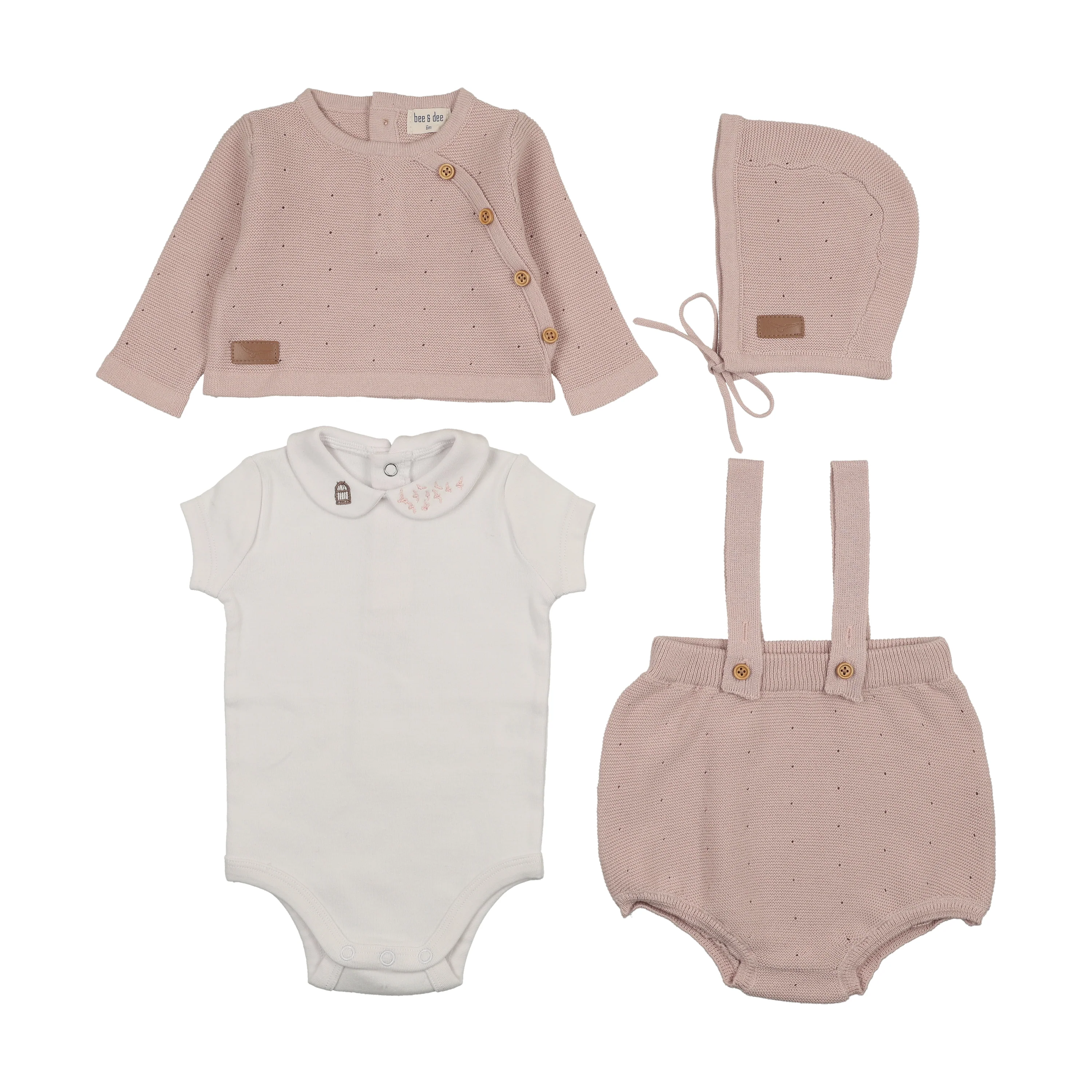 Bee & Dee Leather Knit Outfit Muted Pink - Image 2