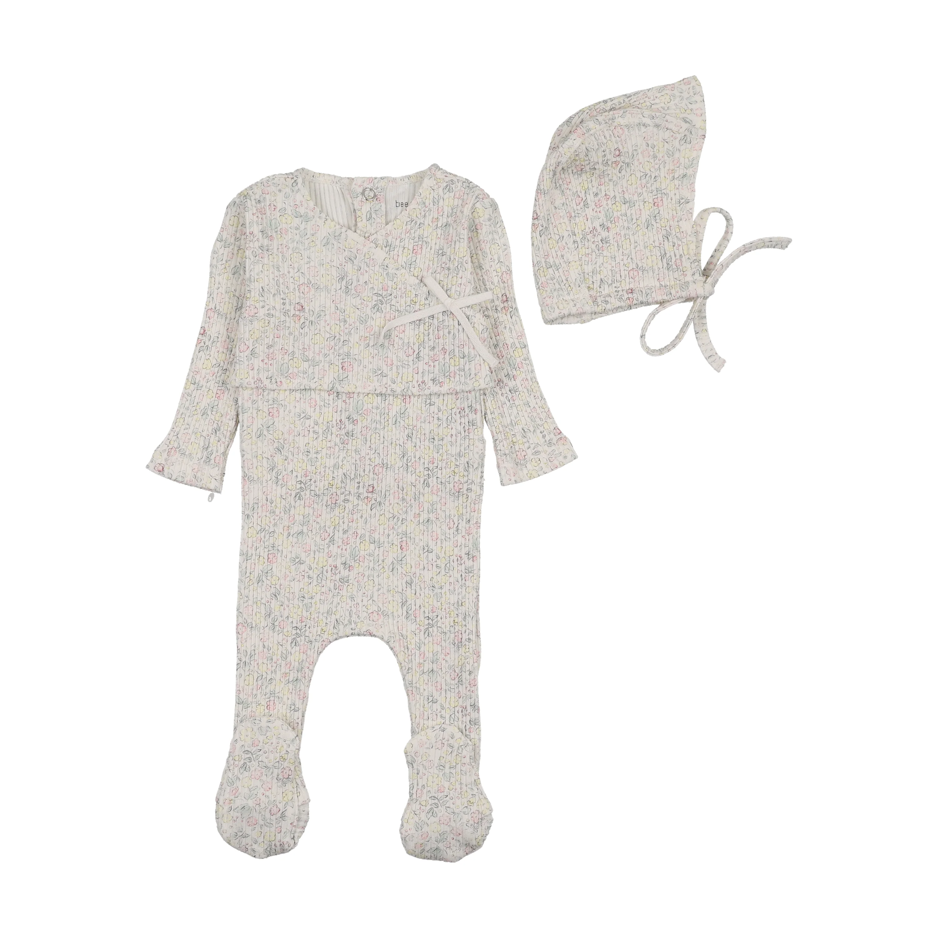Bee & Dee Lemon Print Footie/Bonnet Girls Print