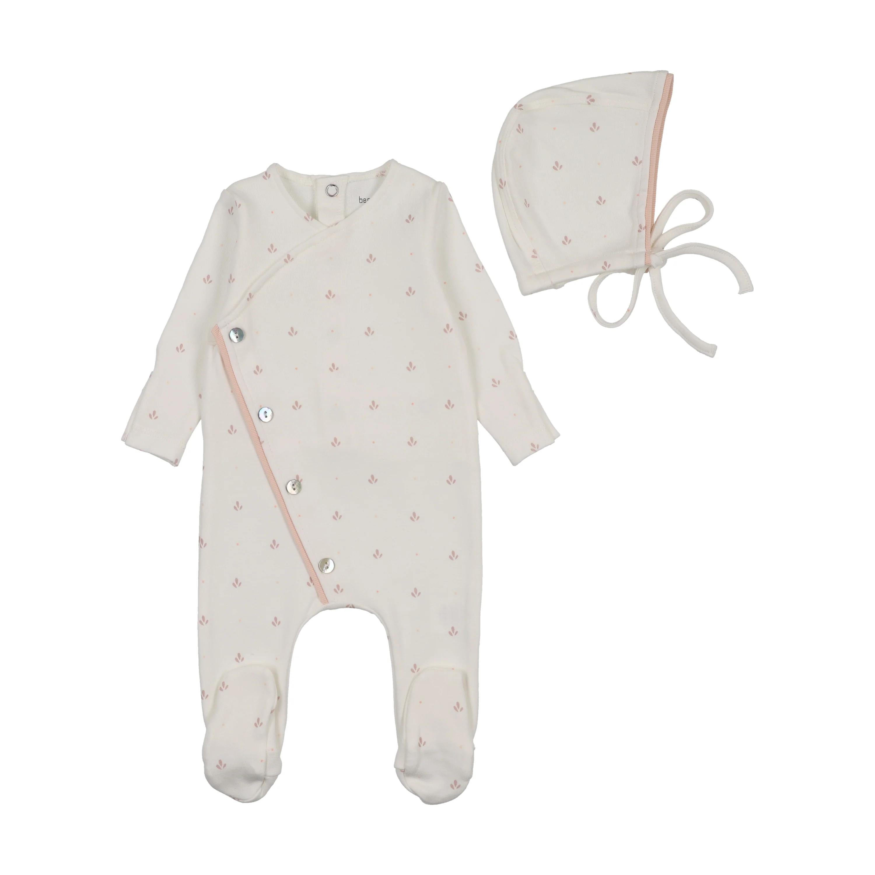 Bee & Dee Stars And Dots Footie/Beanie Chalk White Girls Foldover Cuff