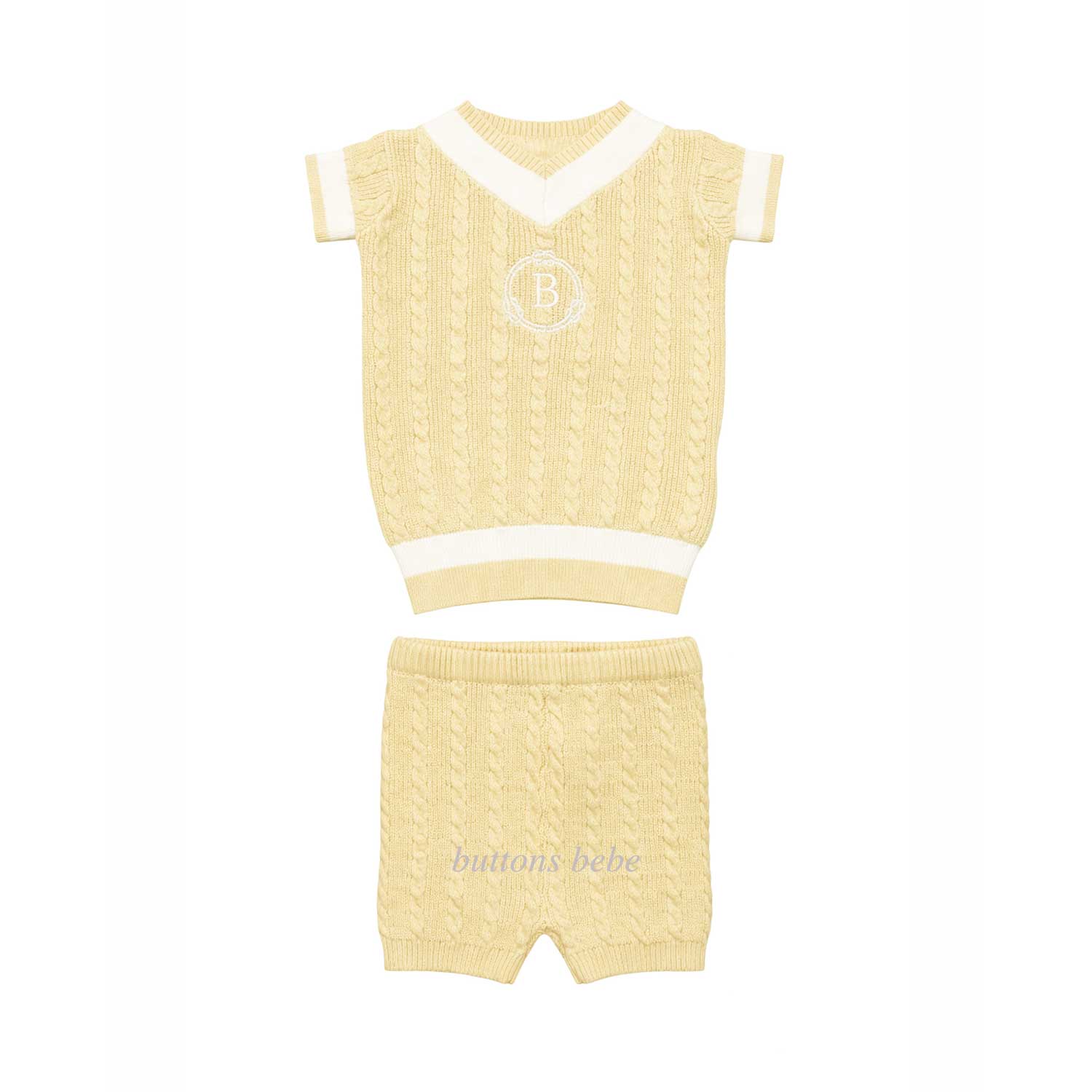 Belati LEMON BRAIDED CHEST INITIAL KNIT SET (BKN273)