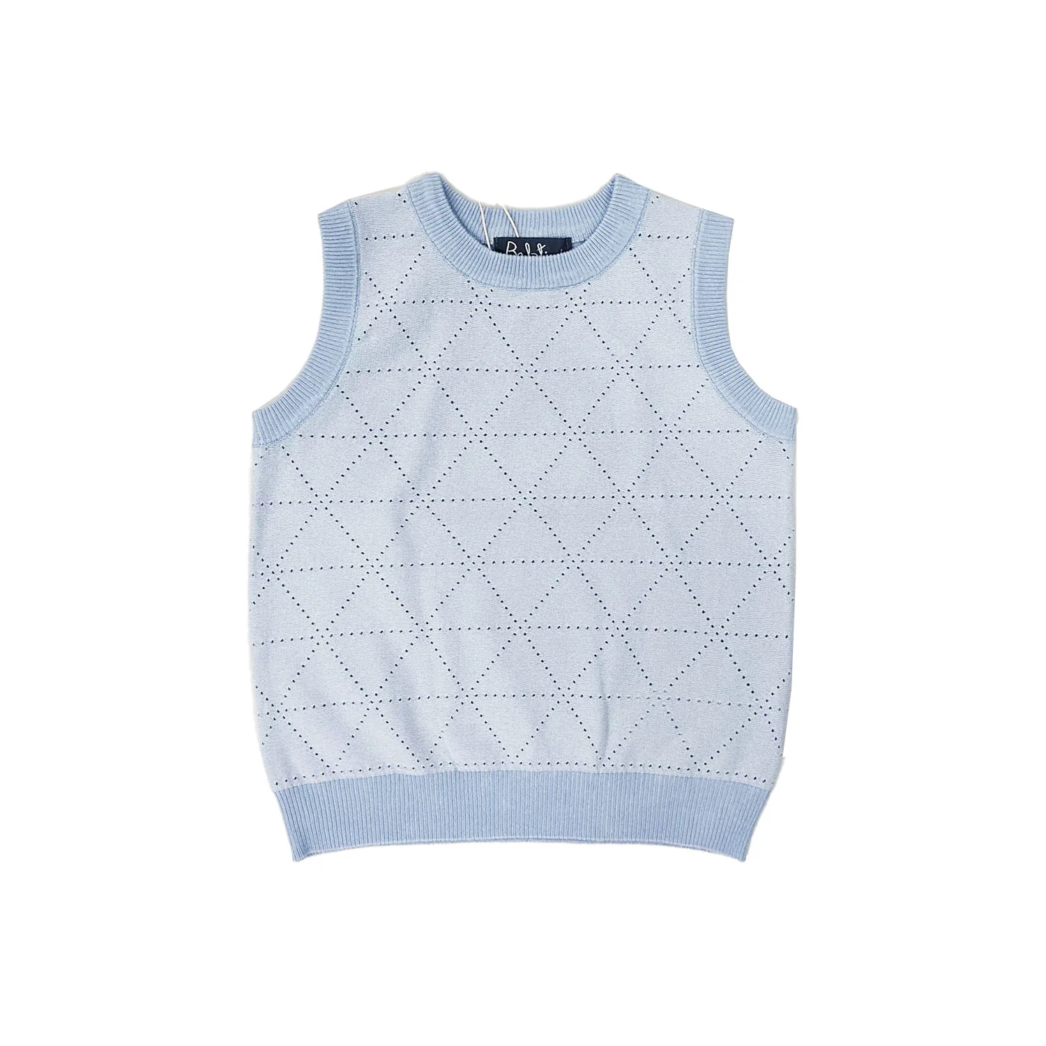 Belati Light Blue Diamond Pointelle Vest