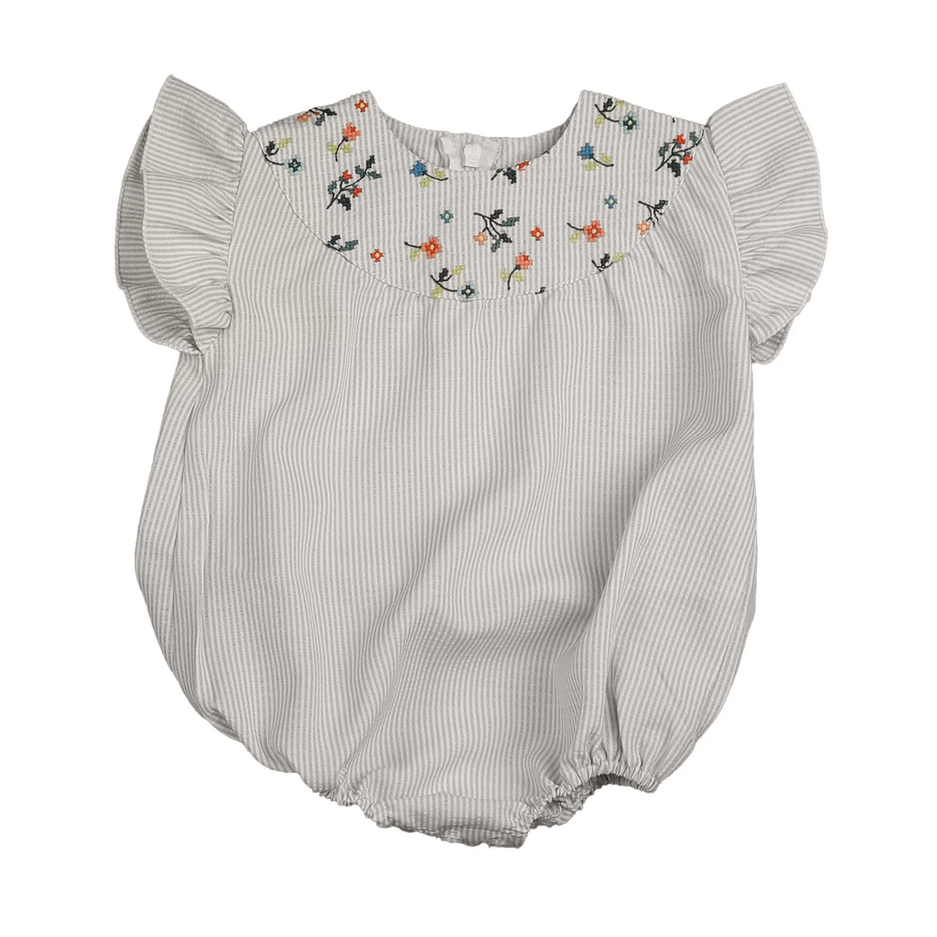 Belati Light Blue Embroidered Round Yoke Romper (BBB514)