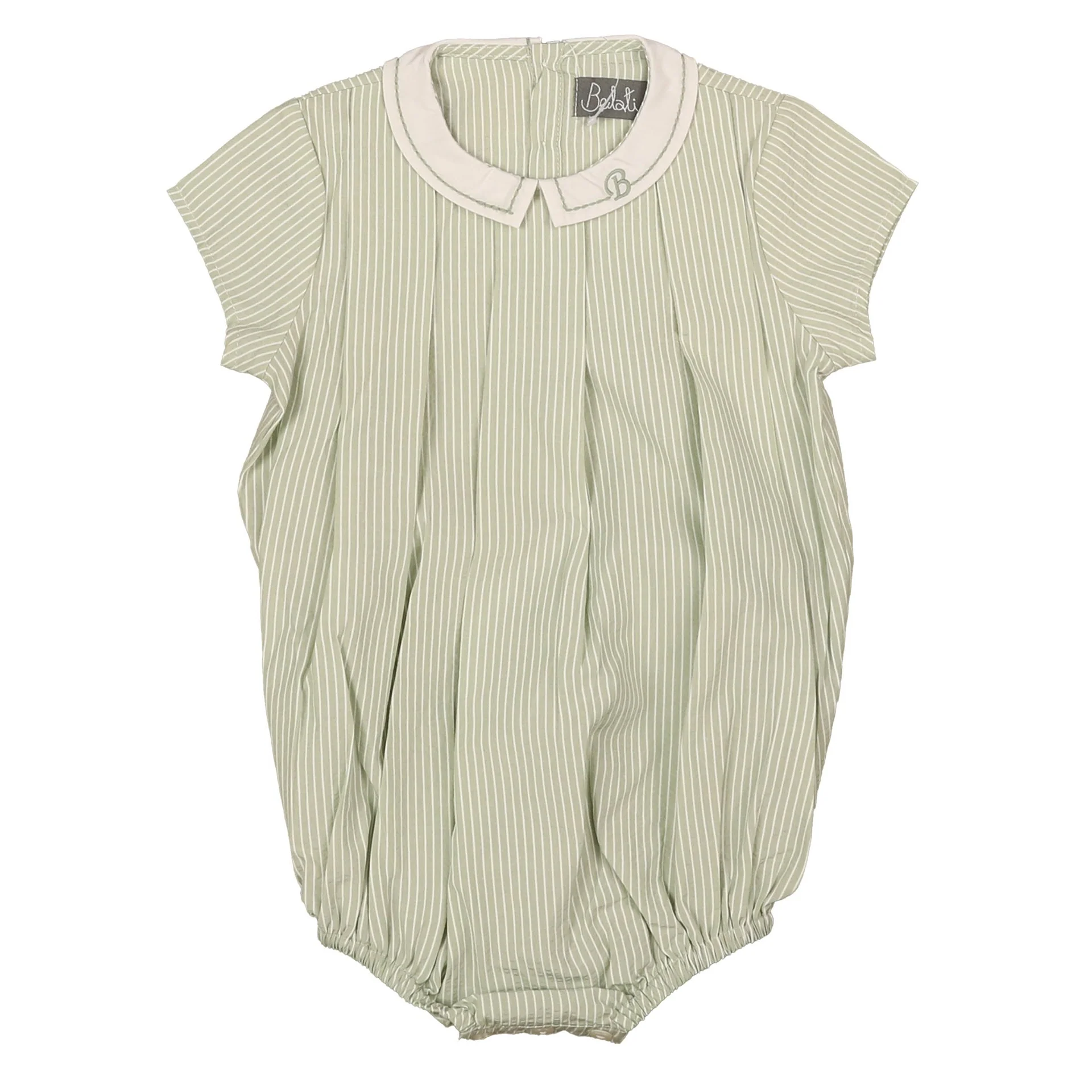 Belati MINT STRIPED ROMPER WITH EMBROIDERED COLLAR (BBB247)