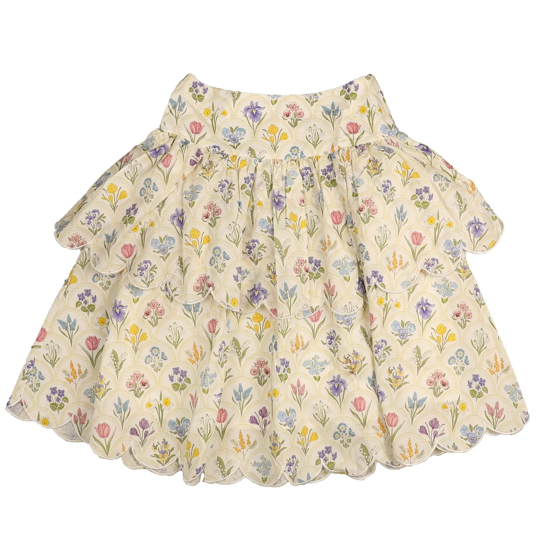 Belati MULTICOLOR SCALLOP LAYERED SKIRT (BSK226)