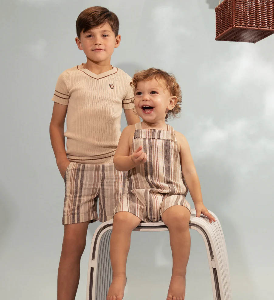 Belati NOUGAT LINEN STRIPE OVERALL - Image 2