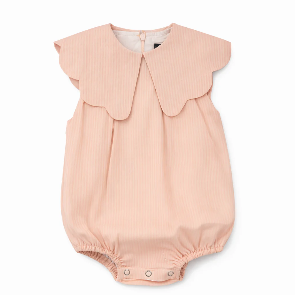 Belati PINK STRIPED SCALLOP COLLAR ROMPER (BBB215)