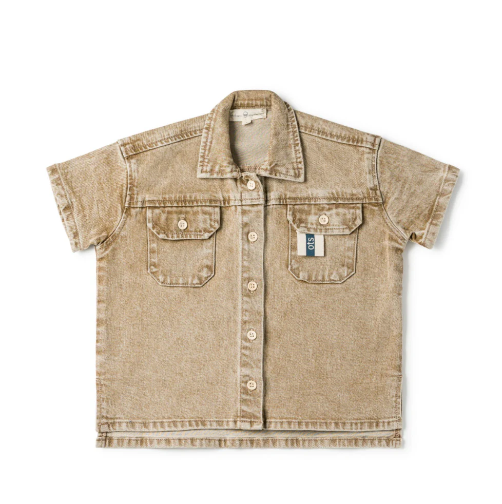 Birnham On The Sea Boys Shirt Desert Denim