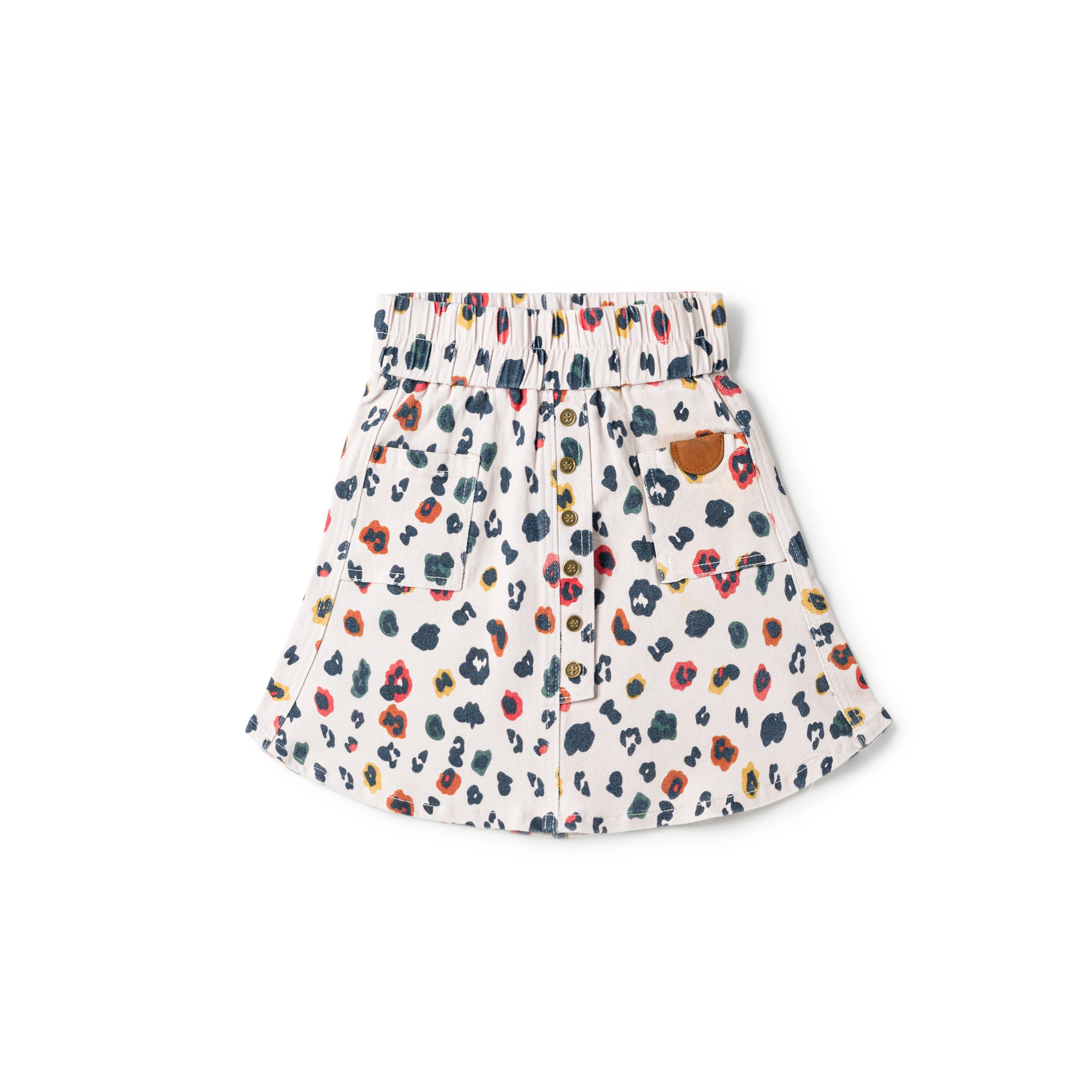 Birnham On The Sea Denim Skirt Rainbow Leopard