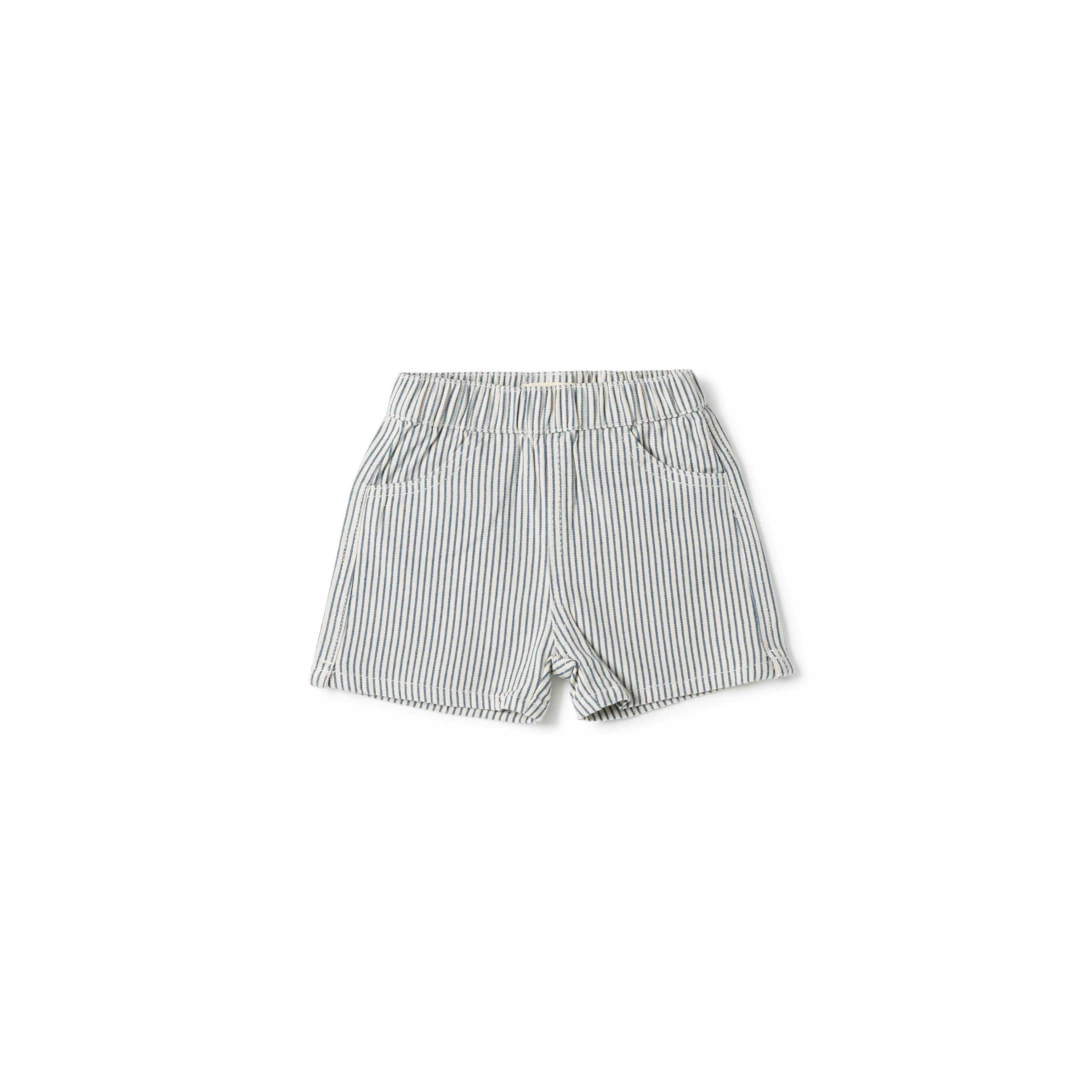 Birnham On The Sea Shorts Blue Denim Stripe