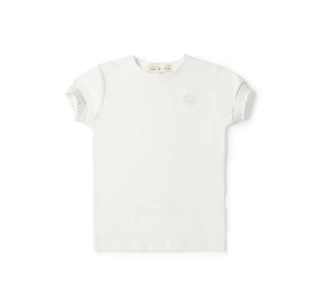 Birnham On The Sea Smocked Tee White/Blue