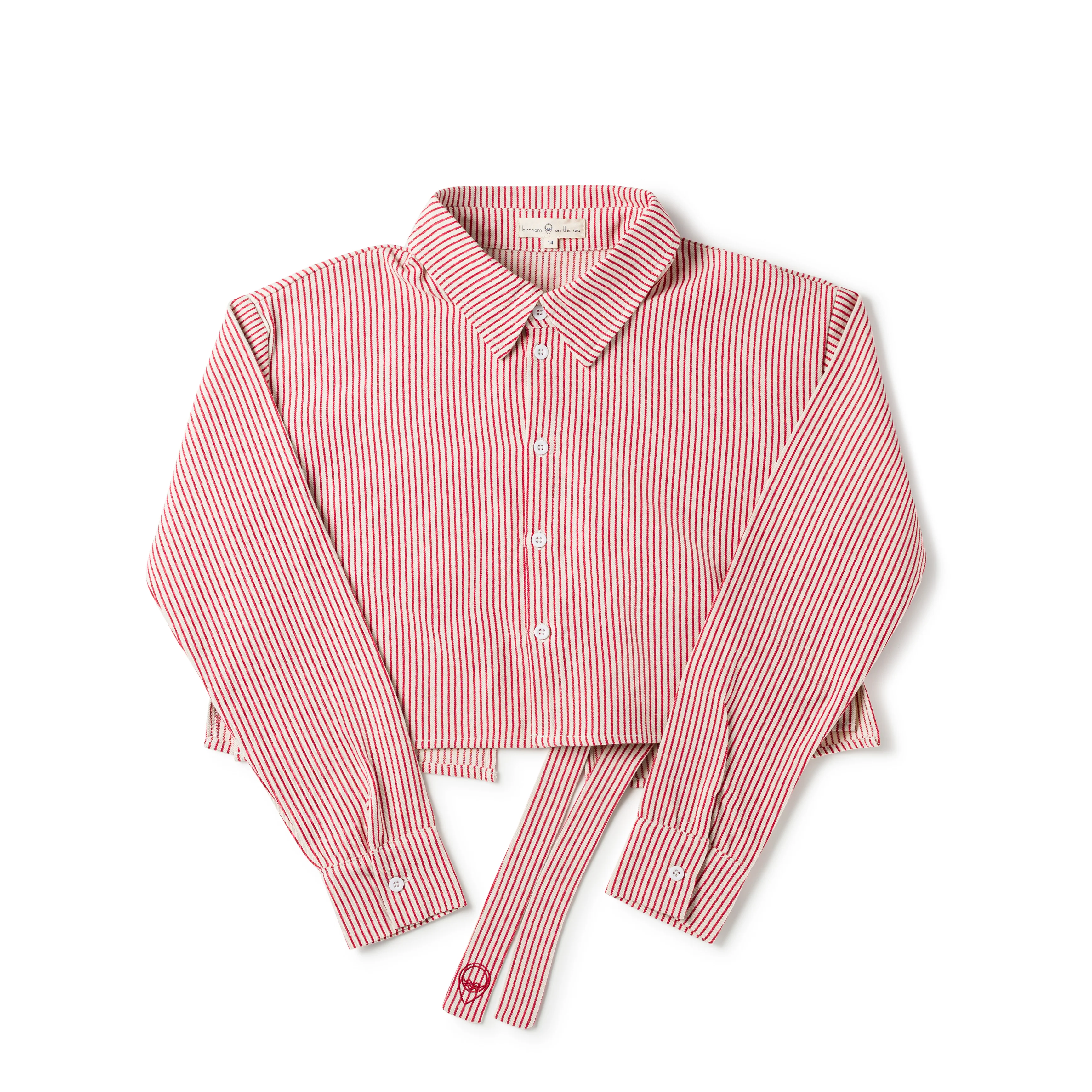 Birnham On The Sea Teen Bow Shirt Pink Stripe