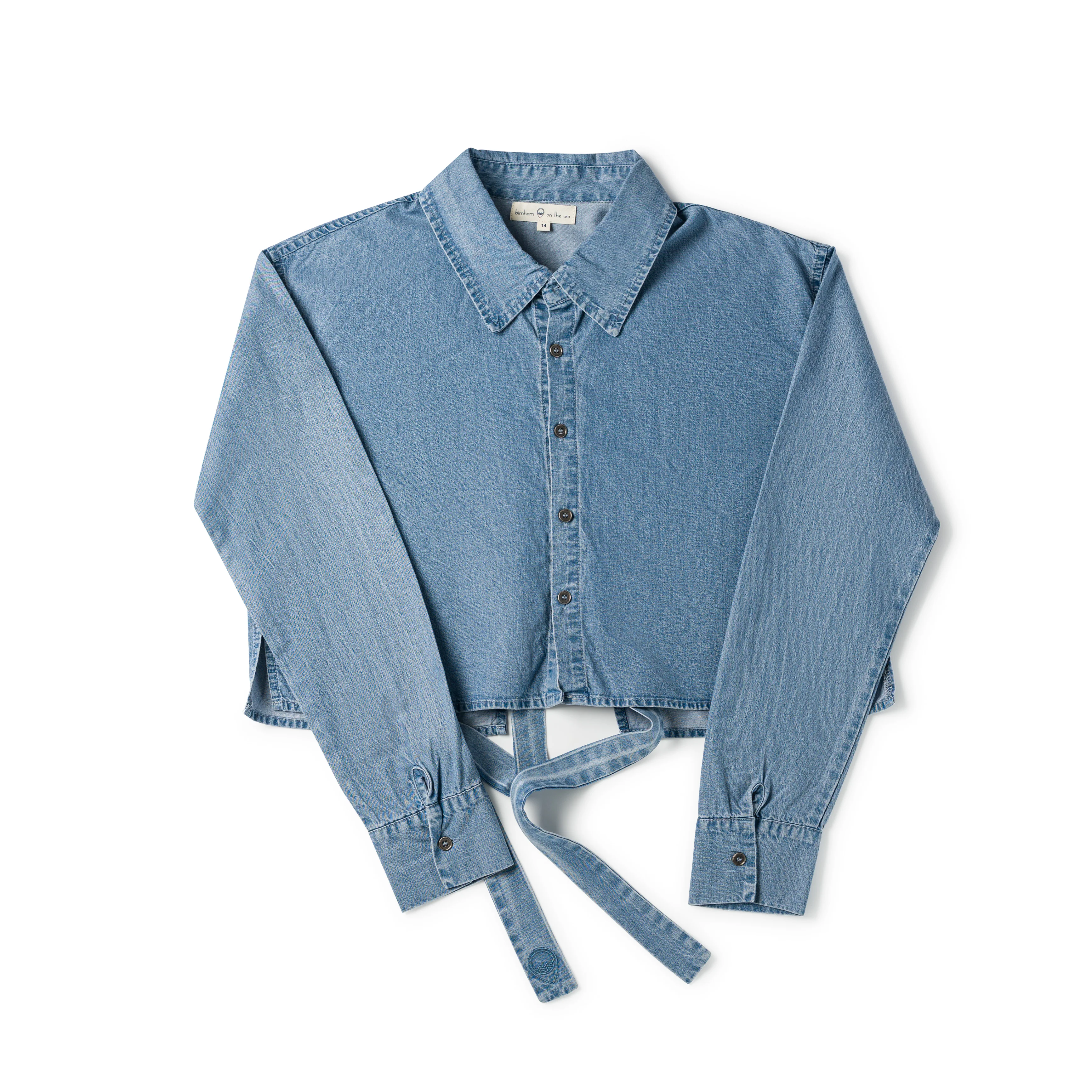 Birnham On The Sea Teen Bow Shirt Stonewash Denim