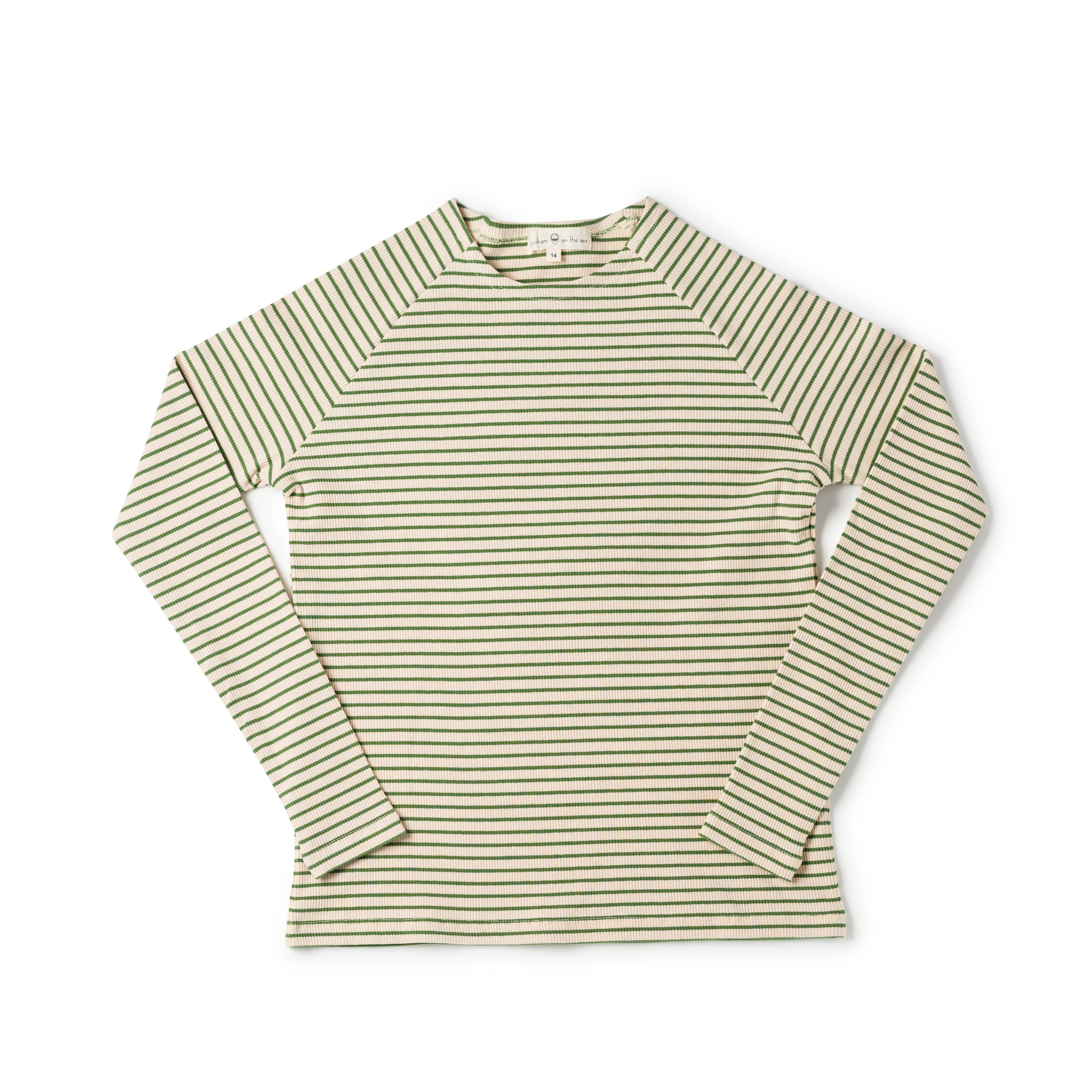 Birnham On The Sea Teen Crew Green Stripe