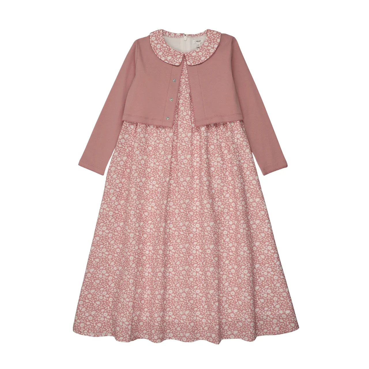 Bonjoy Blooming Elegance Peter Pan Robe Cardigan - Pink Floral