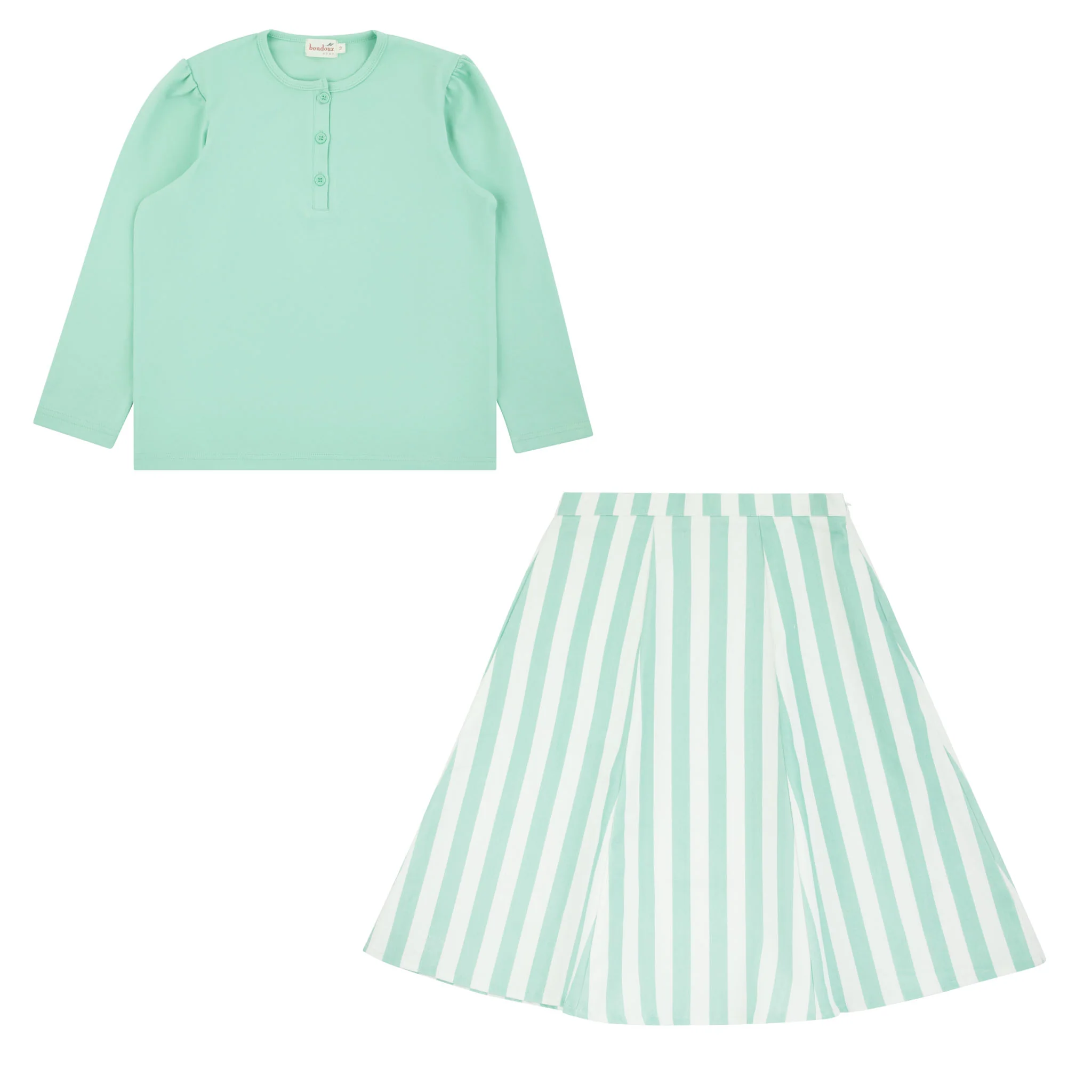 Bondoux Neon Green Striped Preteen Set 259SK