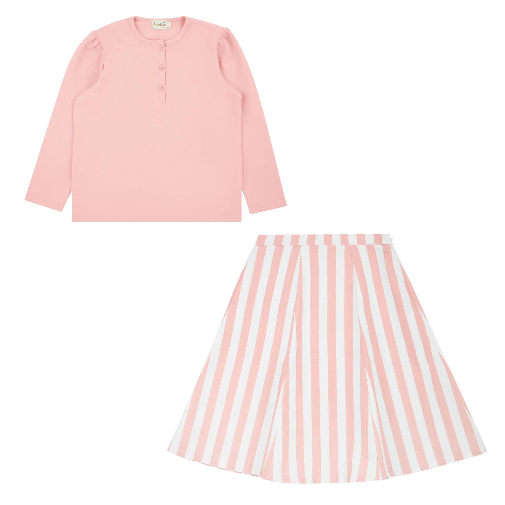 Bondoux Neon Pink Striped Preteen Set 259SK