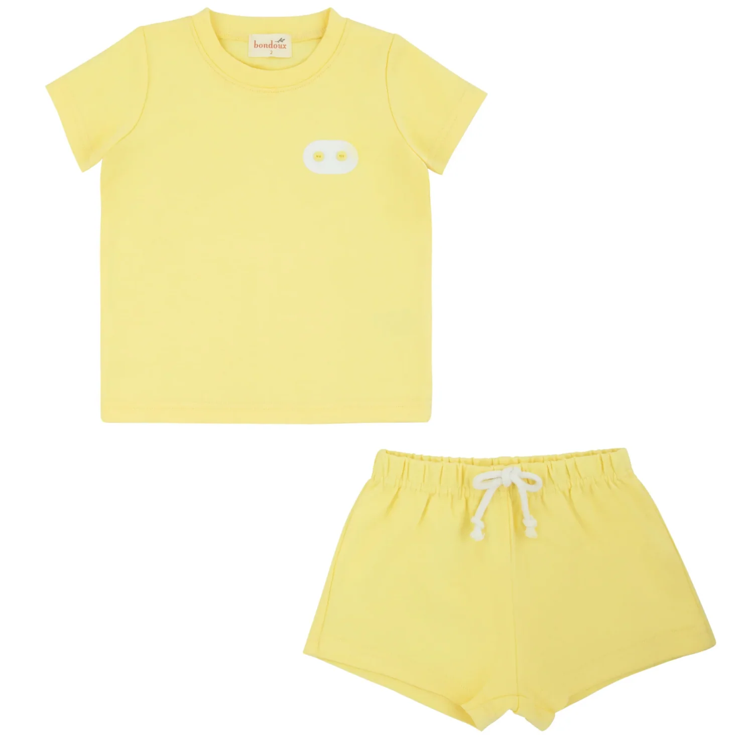 Bondoux Pastel Yellow 2 pcs Boys Button Set 255TPB