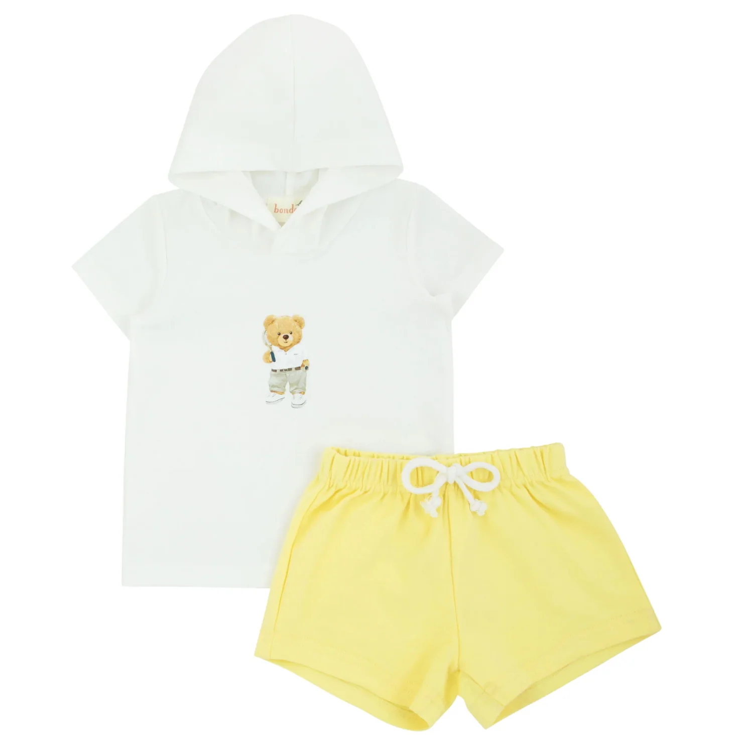 Bondoux Pastel Yellow Boys Short Hoodie Set 255BB